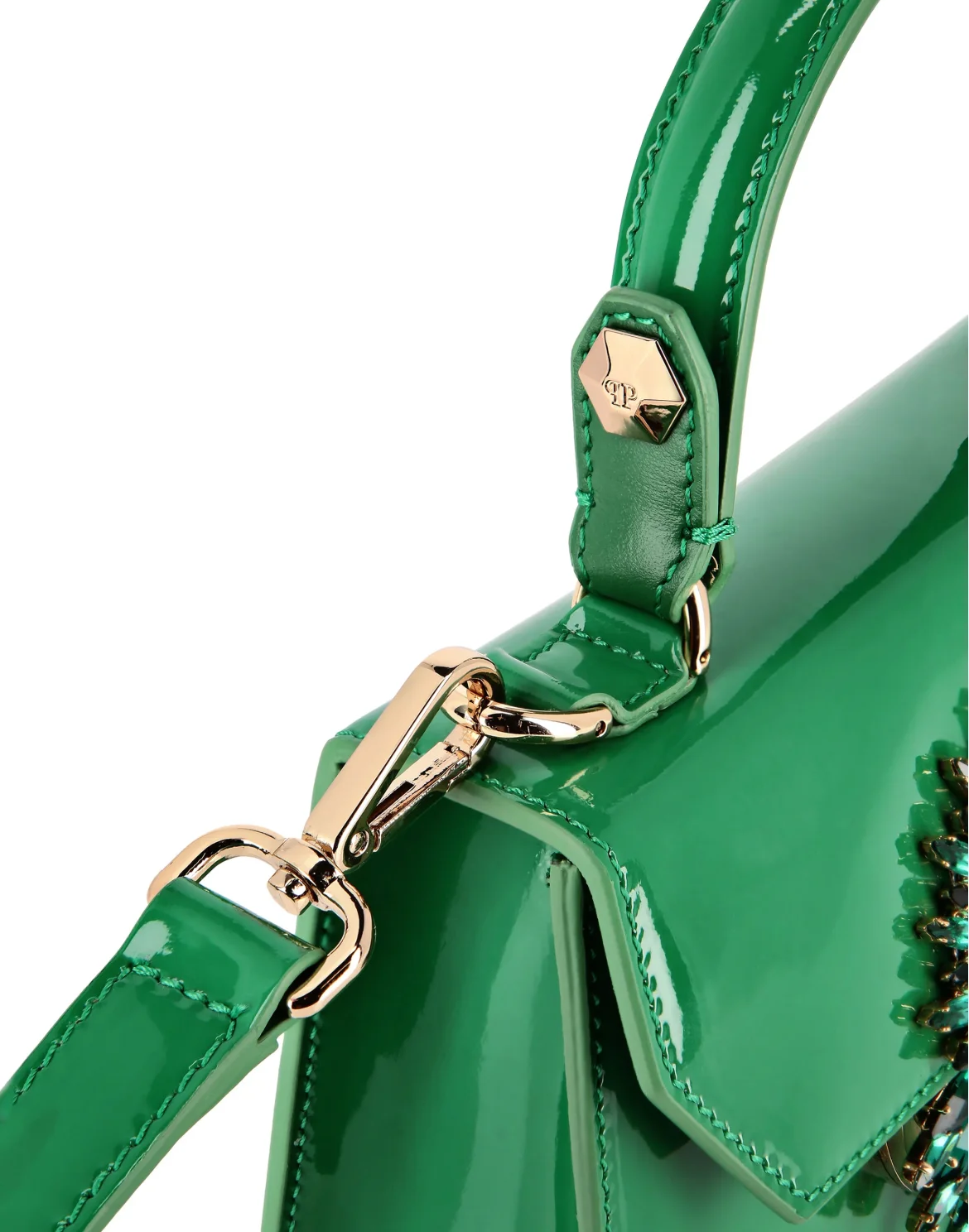 Small Handle Bag Superheroine BROOCHES, цвет: Зеленый