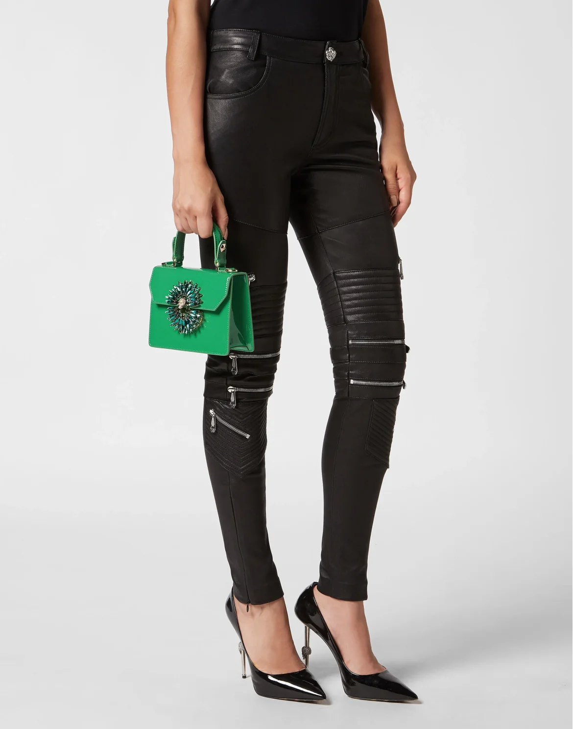 Small Handle Bag Superheroine BROOCHES, цвет: Зеленый