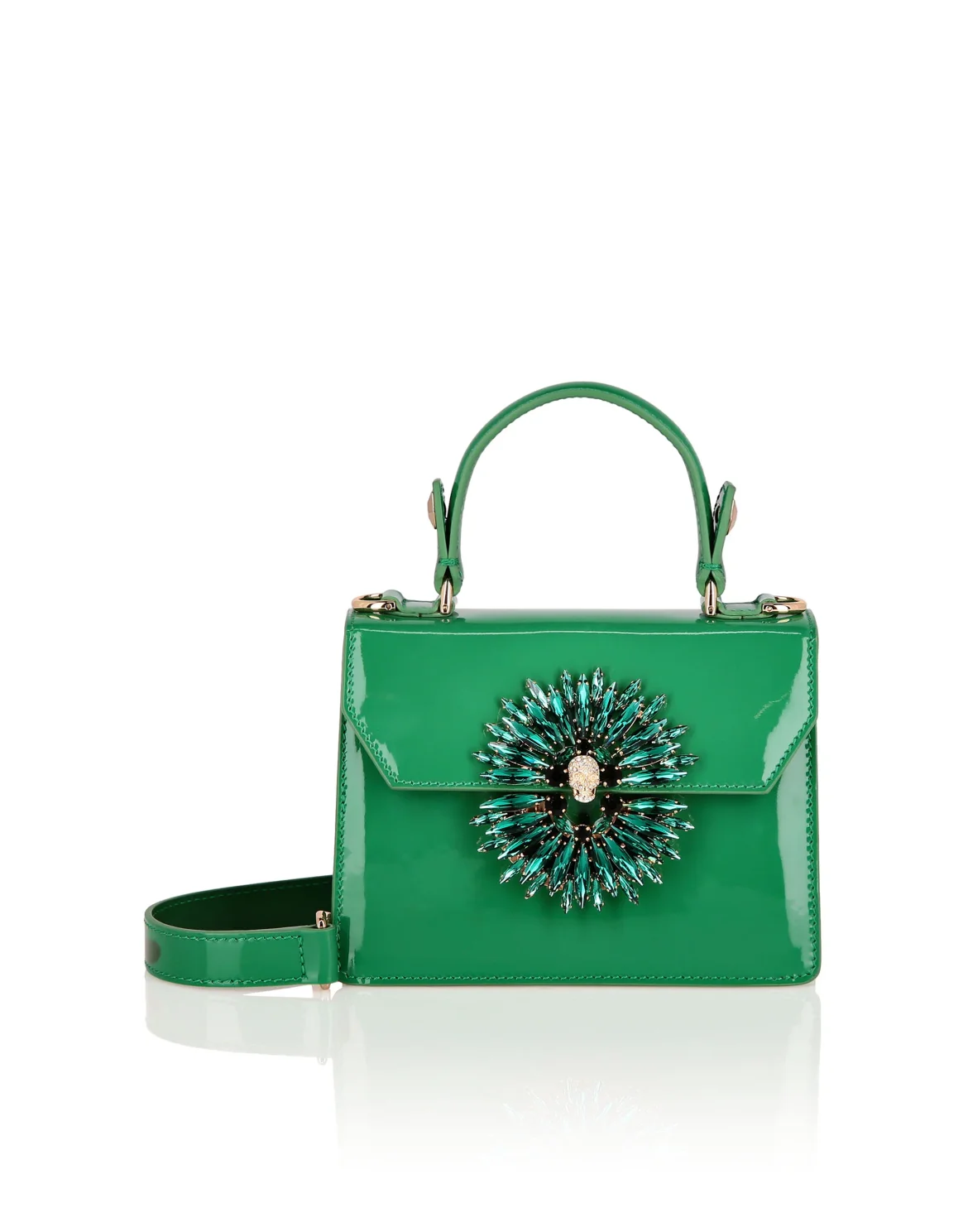 Small Handle Bag Superheroine BROOCHES, цвет: Зеленый