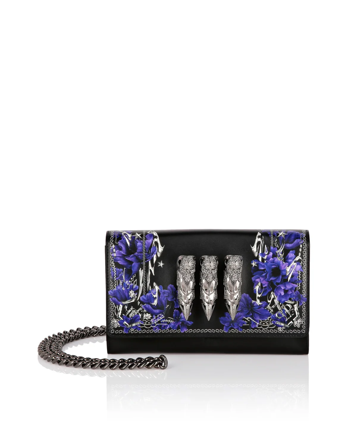 Leather Clutch Flowers, цвет: Черный