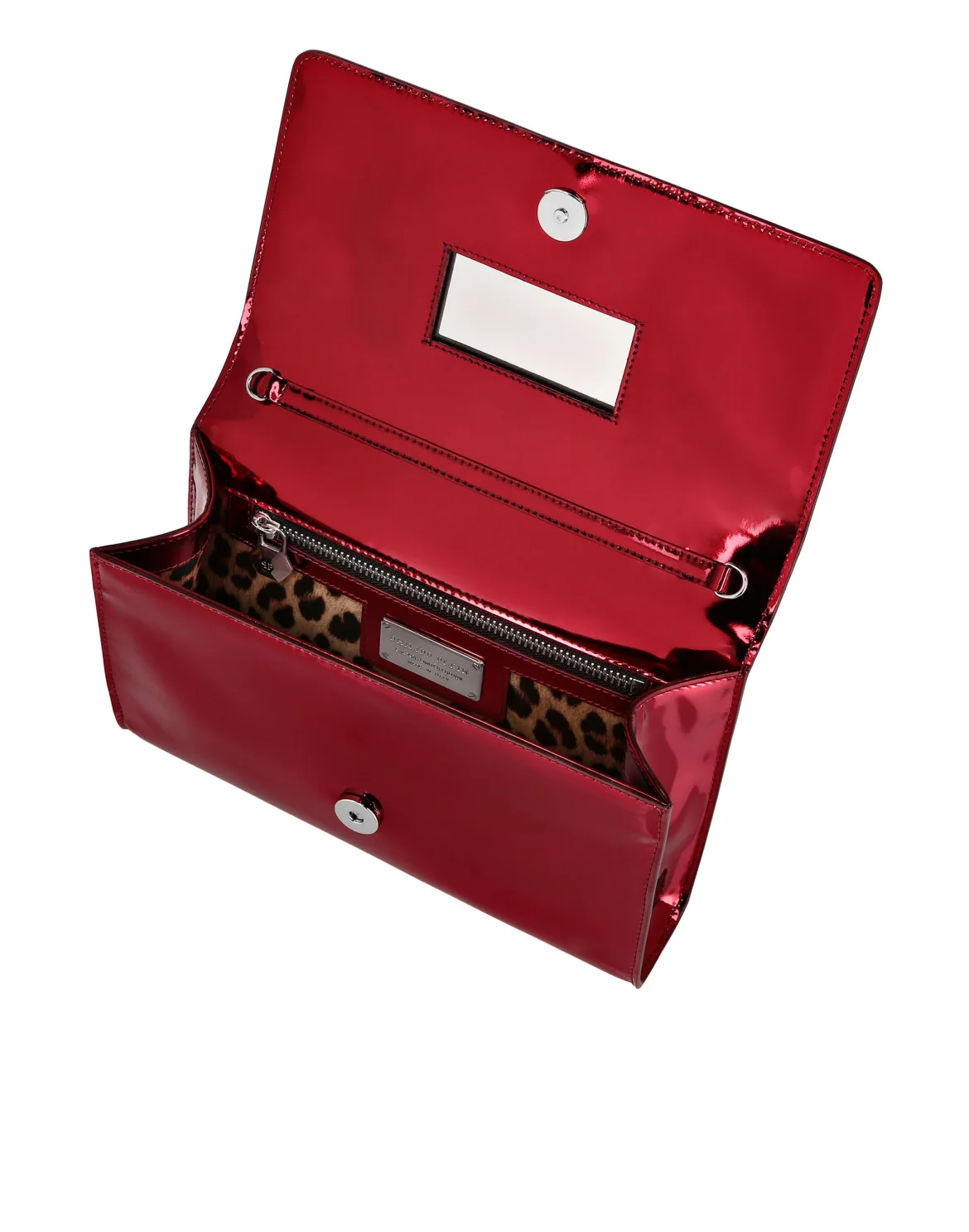 Mirror Leather Clutch, цвет: Красный