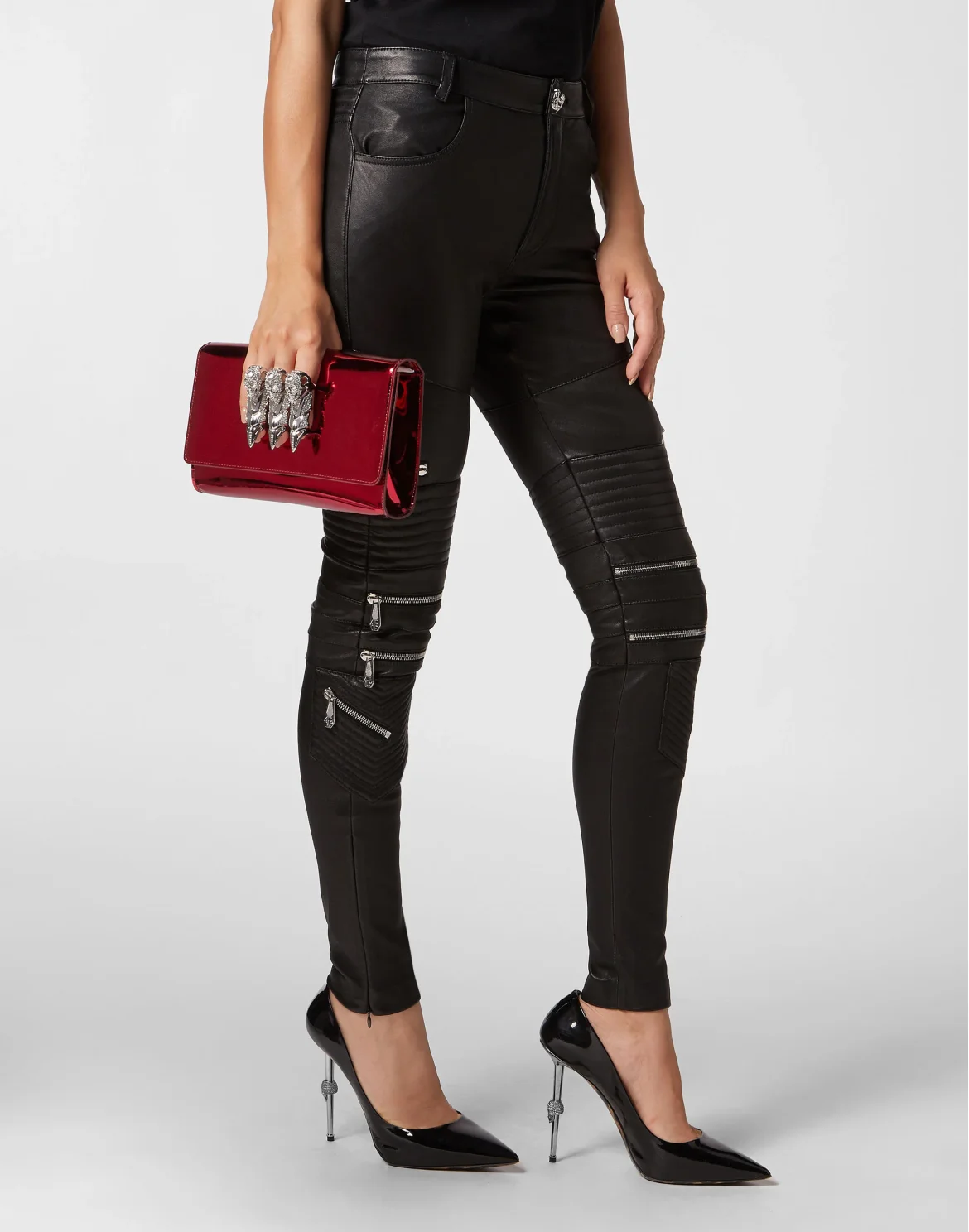 Mirror Leather Clutch, цвет: Красный
