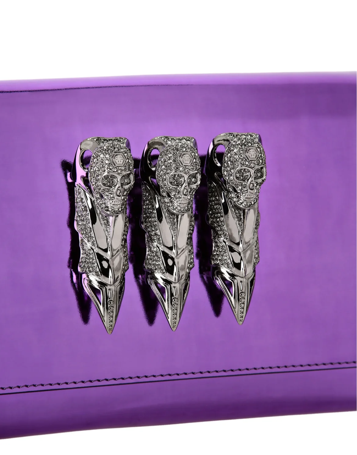 Mirror Leather Clutch, цвет: Фиолетовый