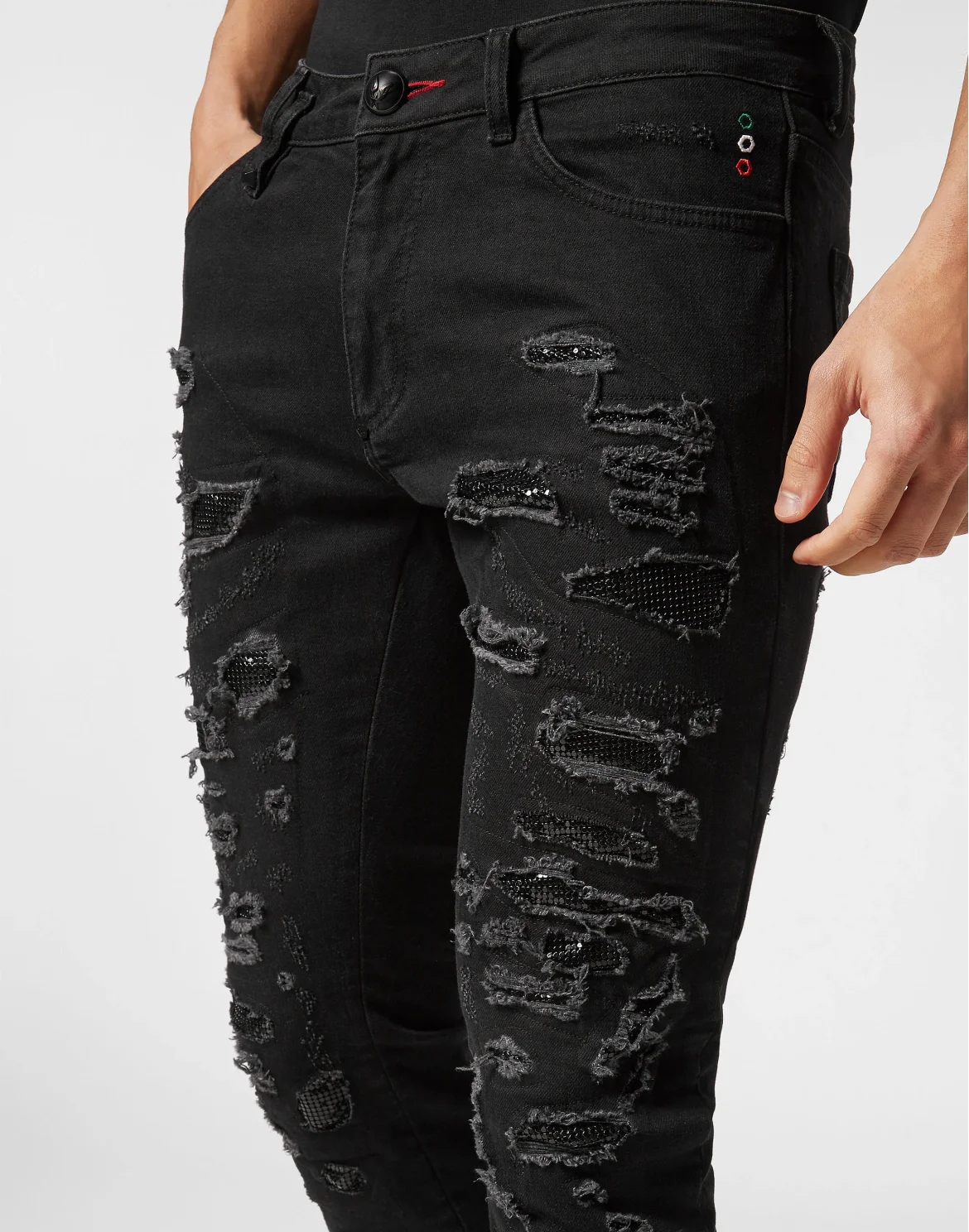 Denim Trousers Slim Fit, цвет: Черный