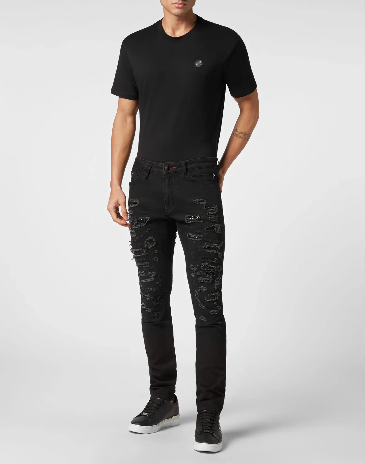 Denim Trousers Slim Fit, цвет: Черный