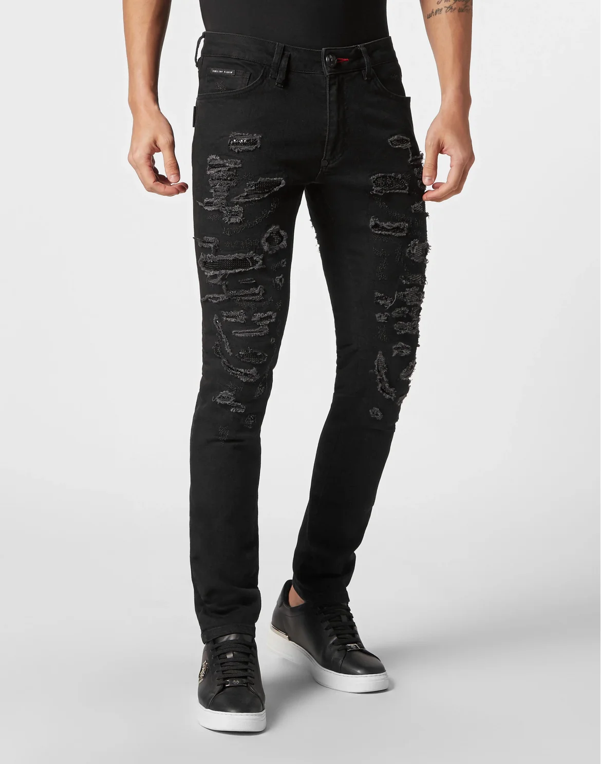 Denim Trousers Slim Fit, цвет: Черный