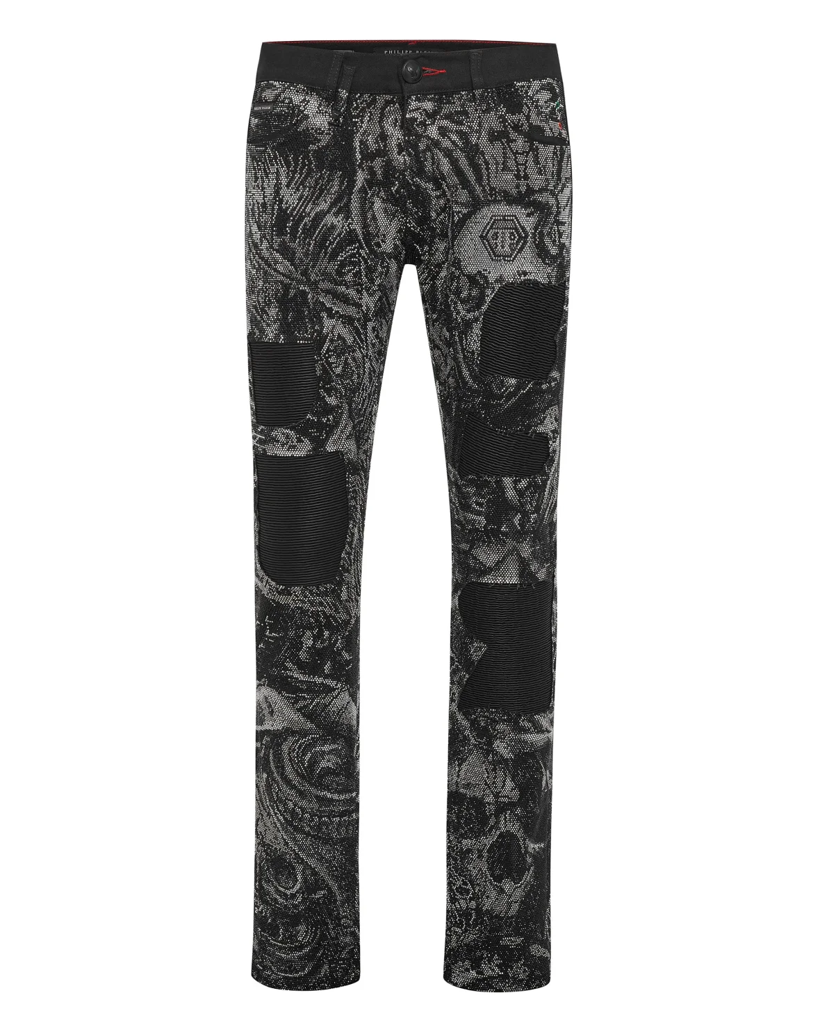 Denim Trousers Rock Star Fit with Crystals Tattoo, цвет: Черный
