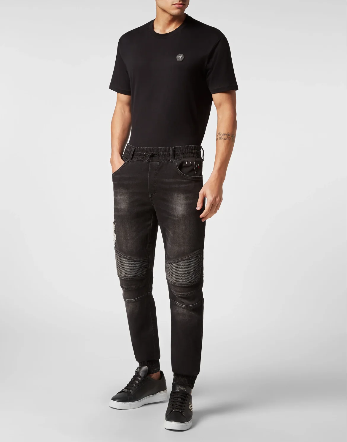 Denim Jogging Trousers, цвет: Черный