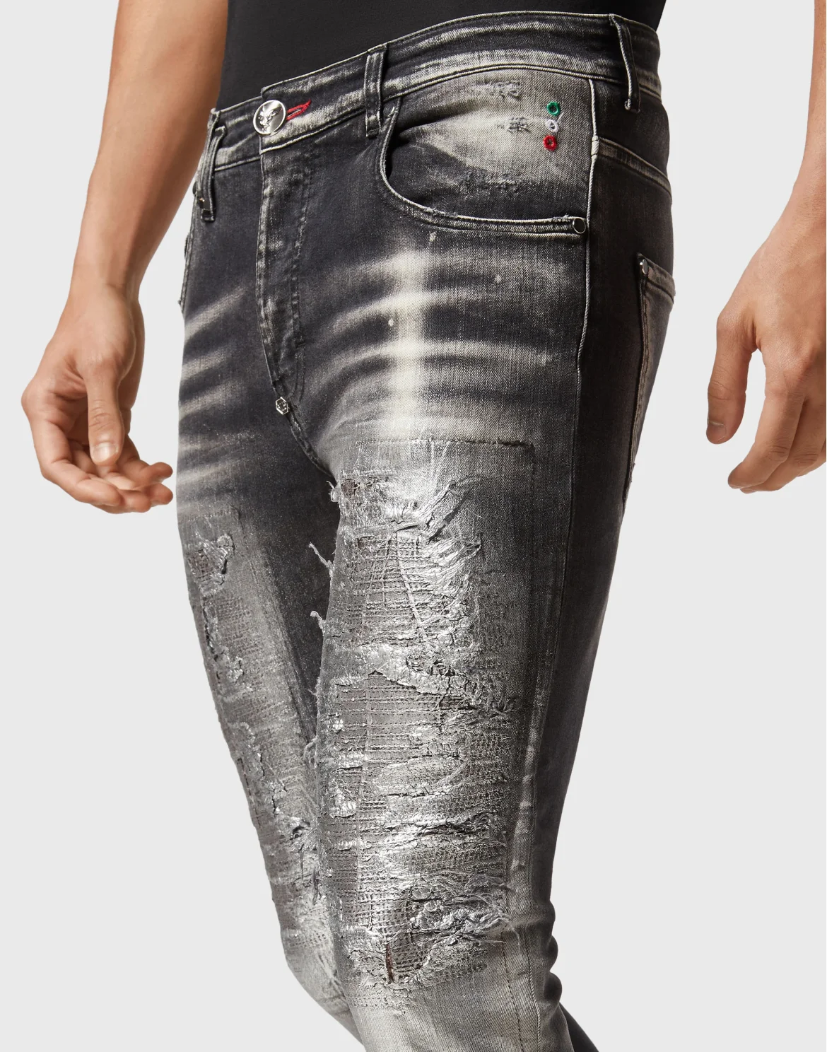 Denim Trousers Skinny Fit, цвет: Черный