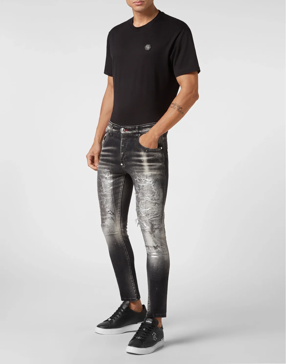 Denim Trousers Skinny Fit, цвет: Черный