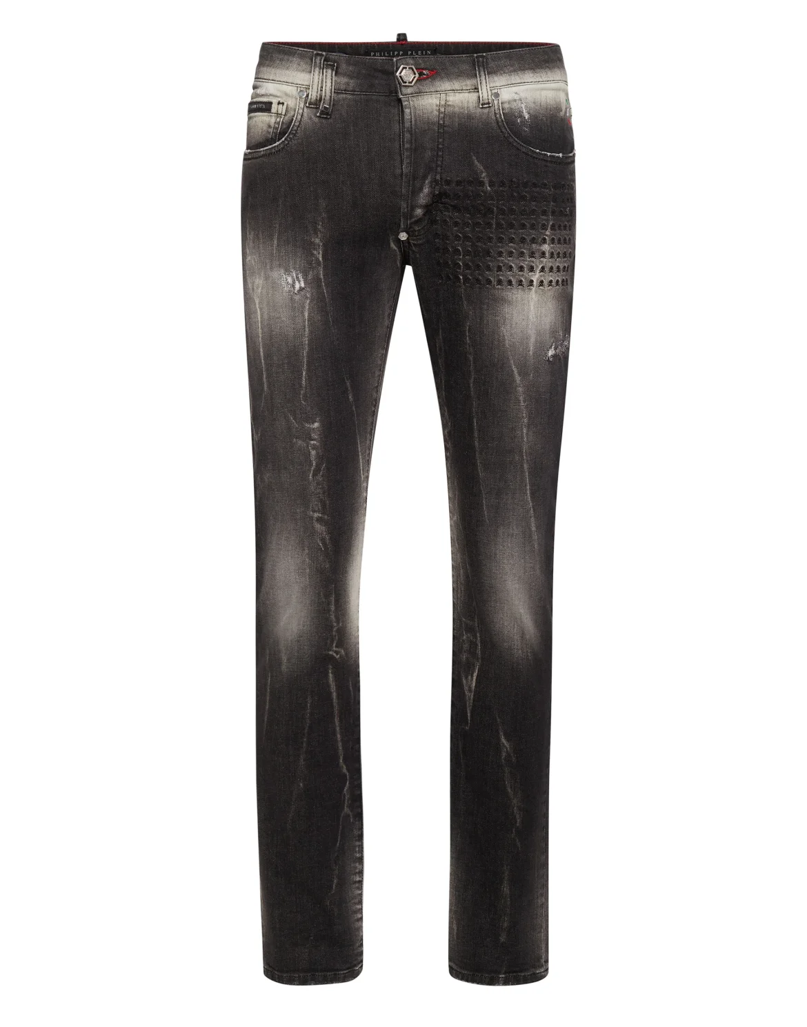 Denim Trousers Super Straight Cut Fit Skull&Bones, цвет: Серый