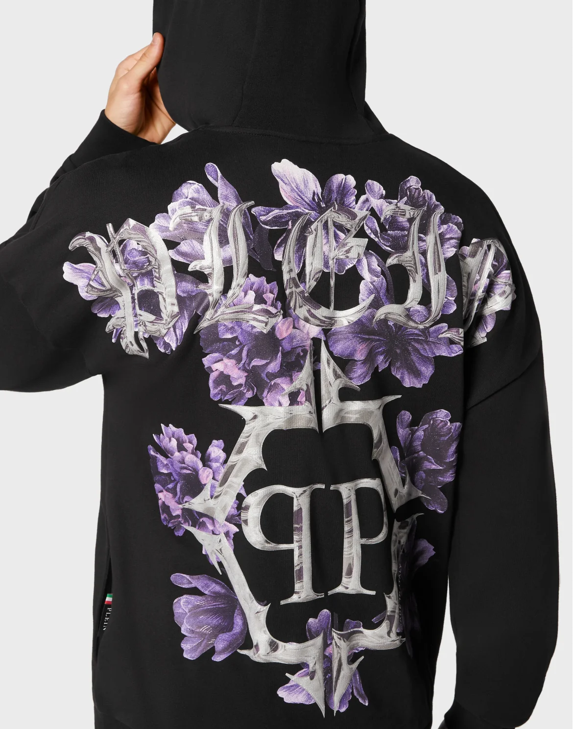 Hoodie sweatshirt Flowers, цвет: Черный