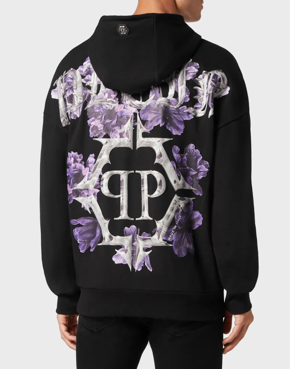 Hoodie sweatshirt Flowers, цвет: Черный