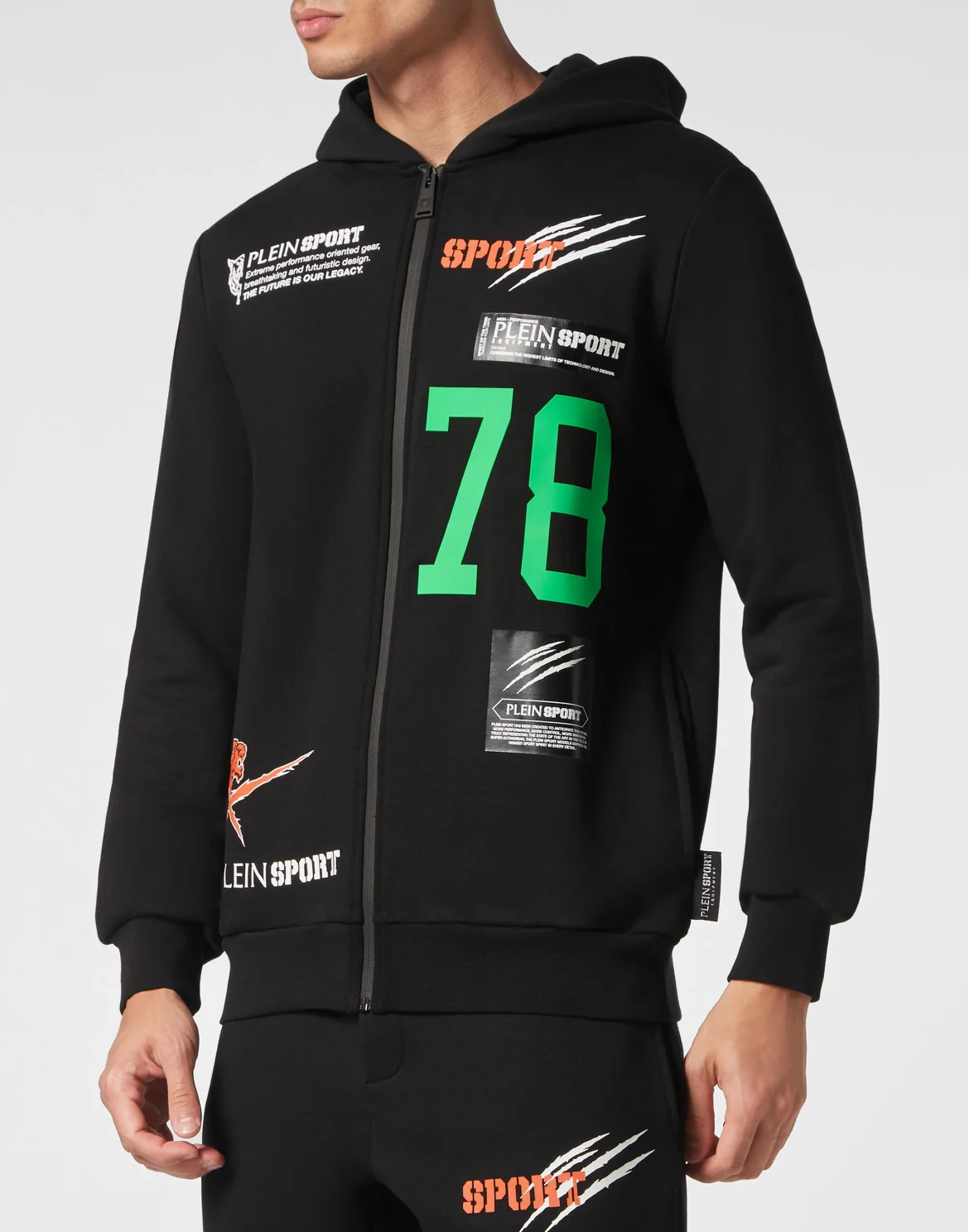 Jogging Tracksuit: Hoodie Sweatjacket/Trousers Multilogo, цвет: Черный