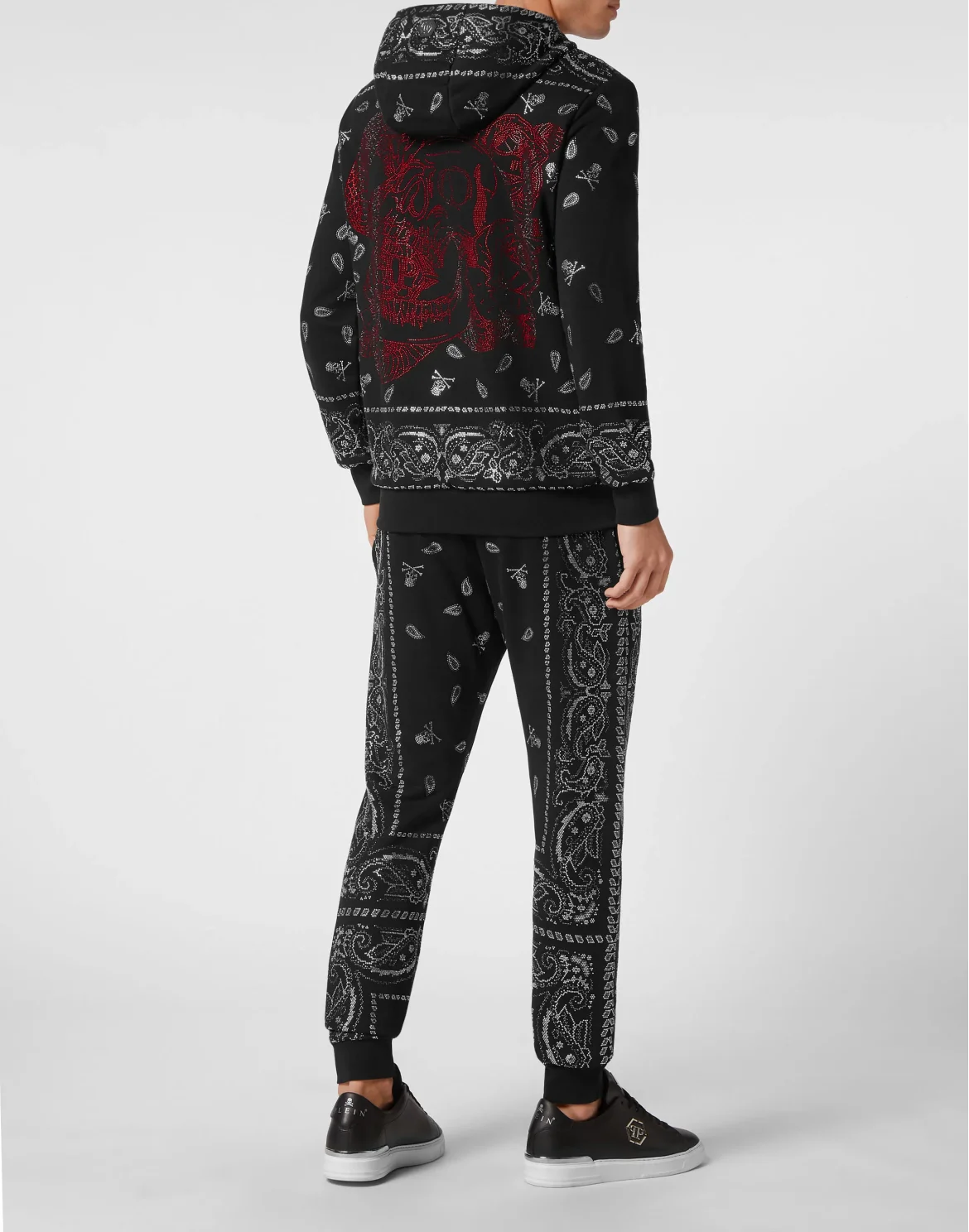 Jogging Tracksuit: Hoodie Sweatjacket/Trousers Paisley Bandana, цвет: Черный