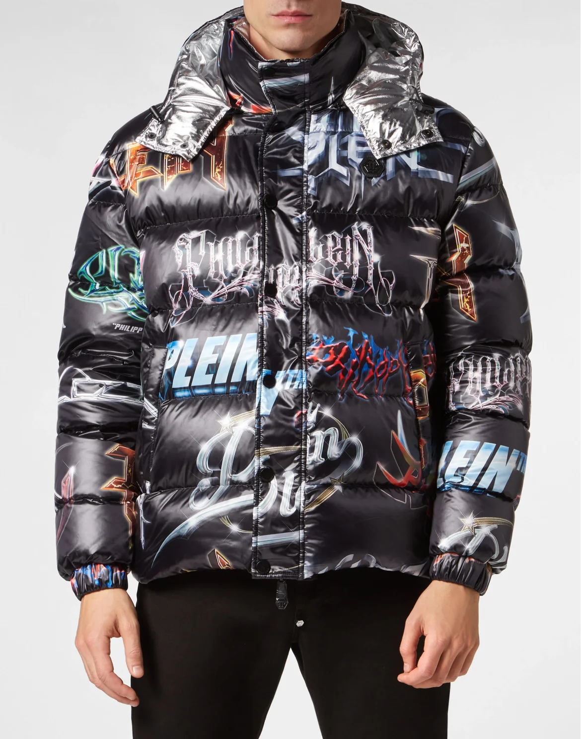 Nylon Puffer Jacket Lettering, цвет: Черный