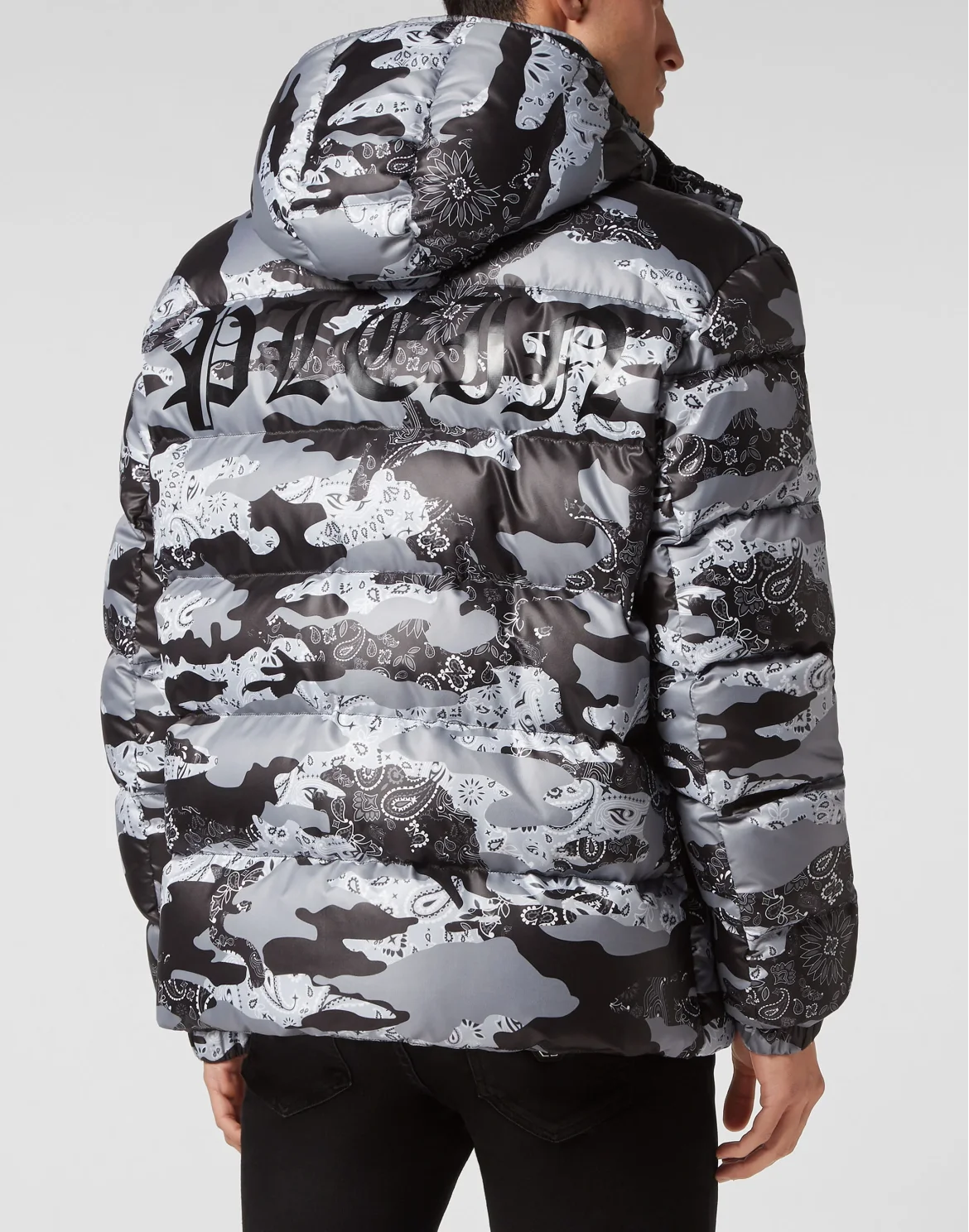 Nylon Puffer Jacket Camouflage, цвет: Черный