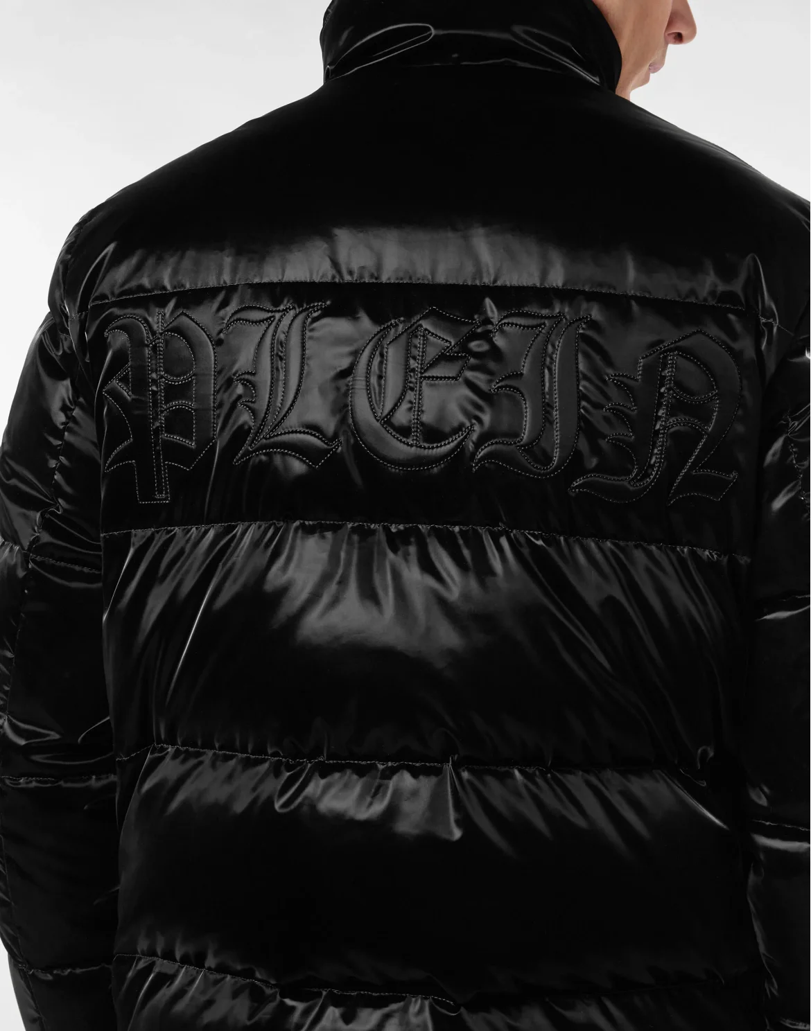 Nylon Puffer Jacket Gothic Plein, цвет: Черный