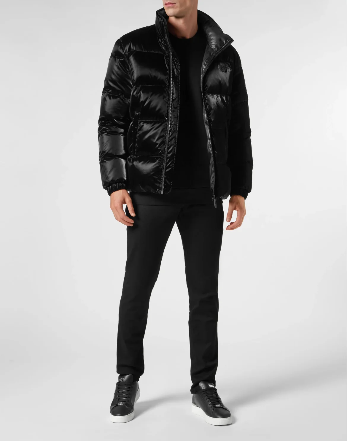Nylon Puffer Jacket Gothic Plein, цвет: Черный