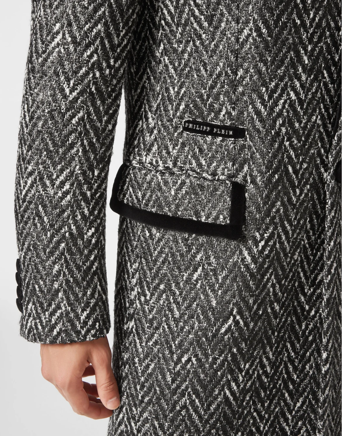 Chevron Long Coat Skull&Bones, цвет: Серый