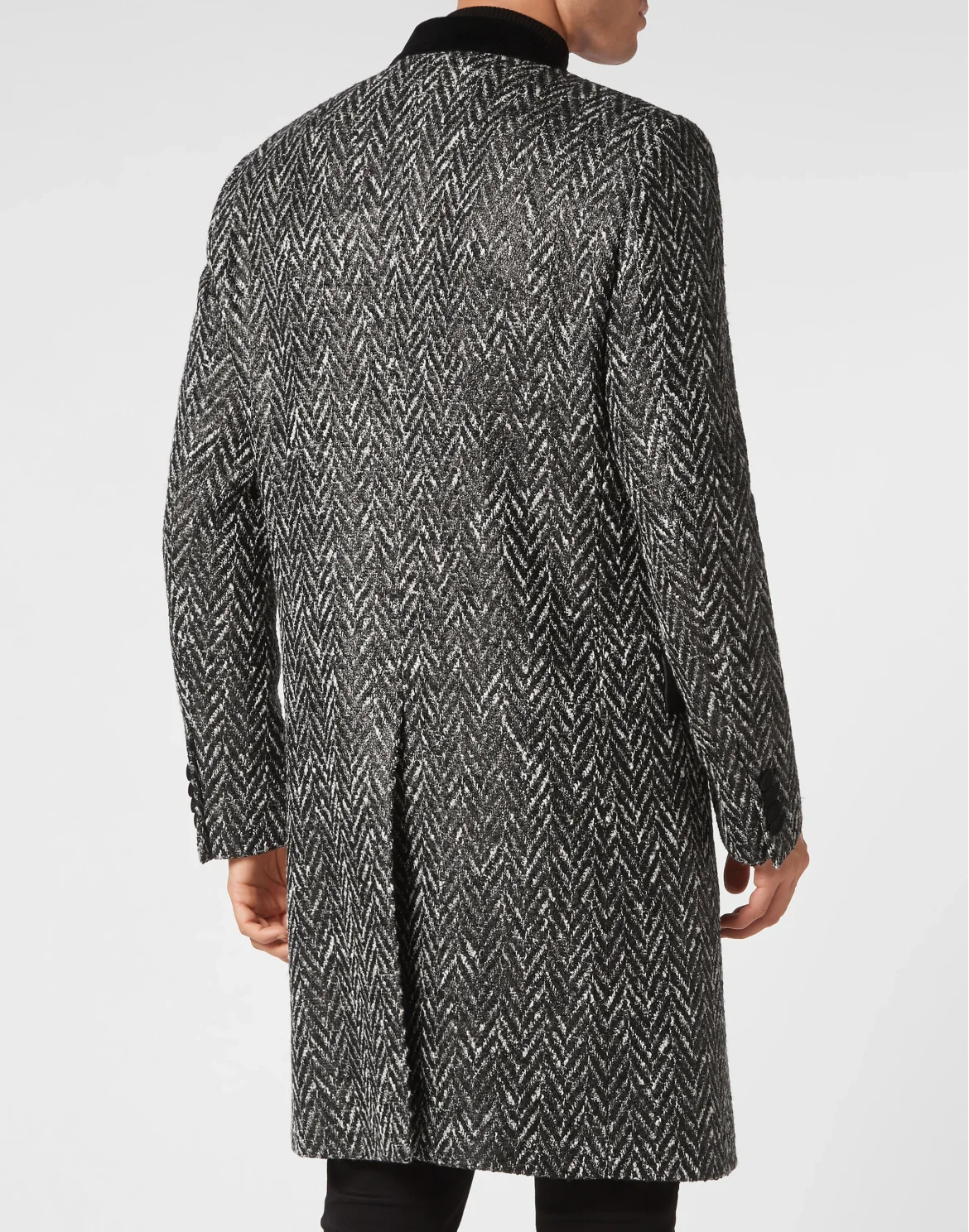 Chevron Long Coat Skull&Bones, цвет: Серый