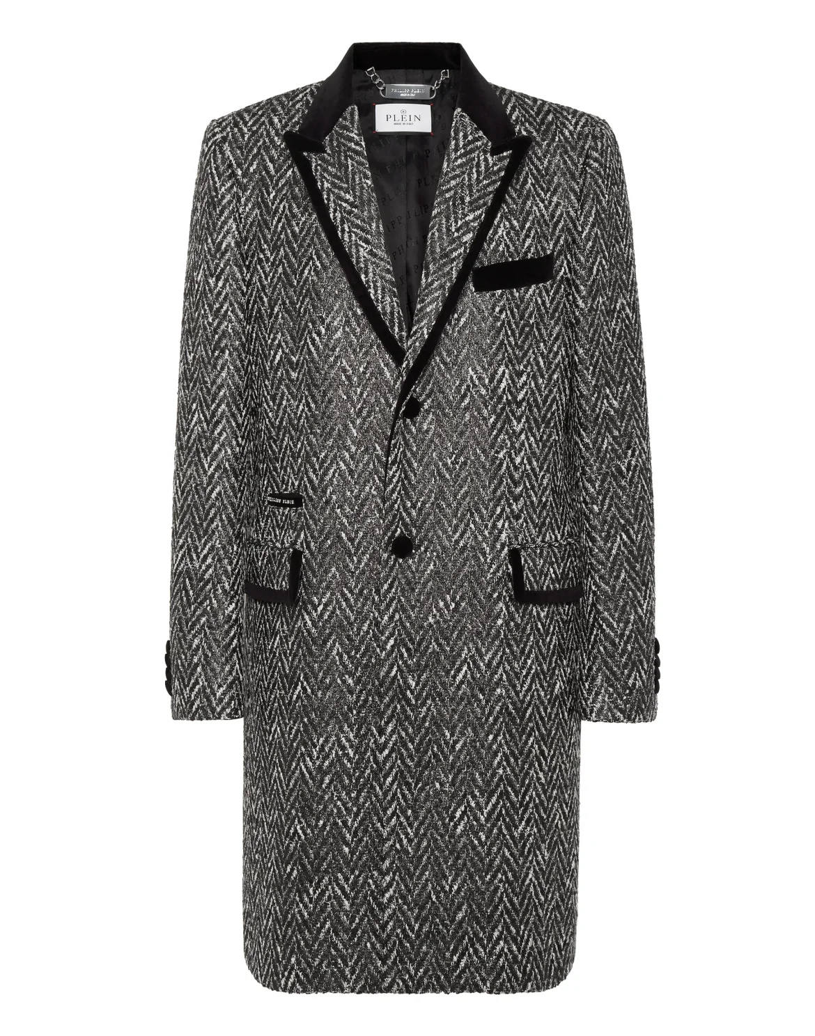 Chevron Long Coat Skull&Bones, цвет: Серый