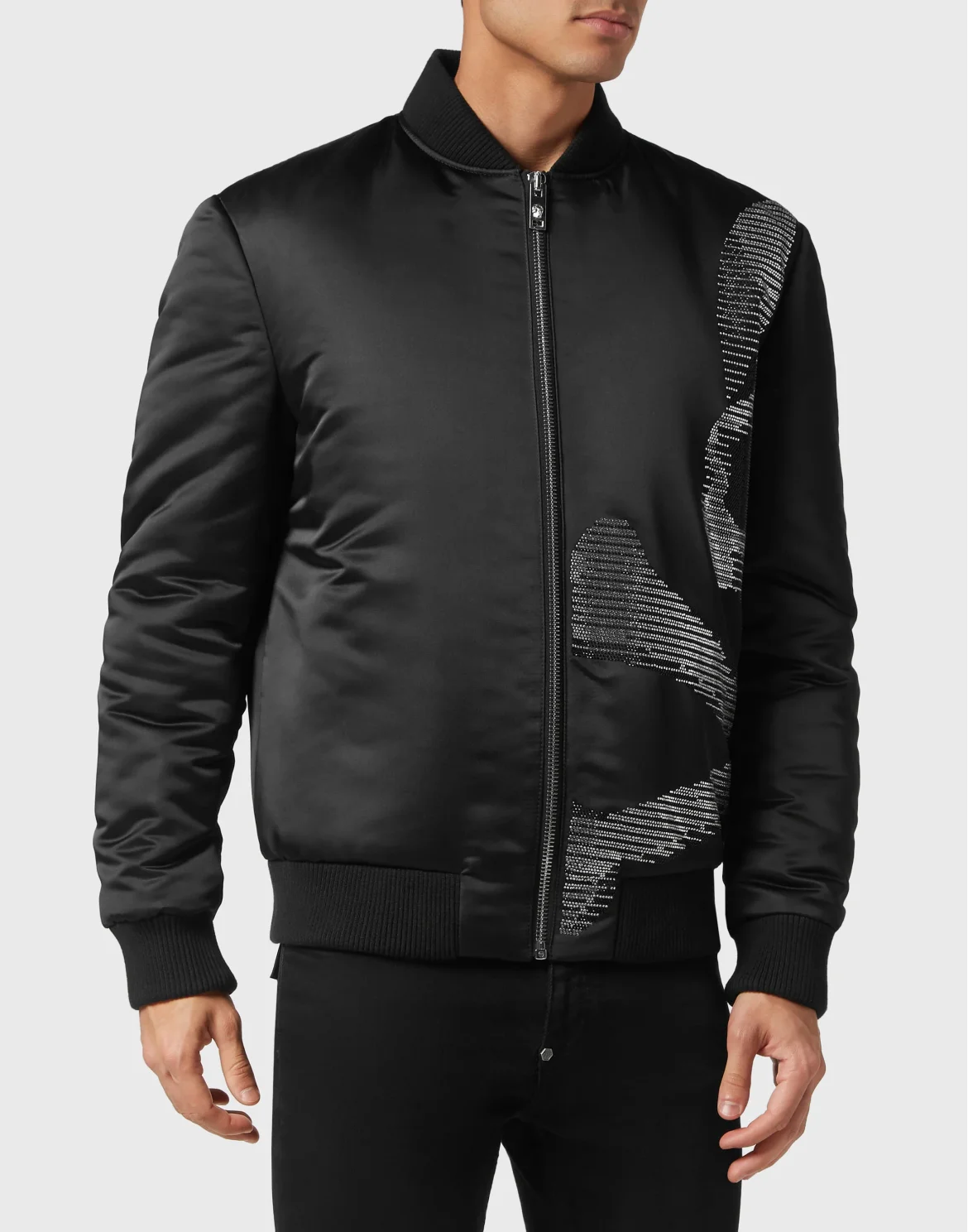 Satin Bomber Skull&Bones, цвет: Черный