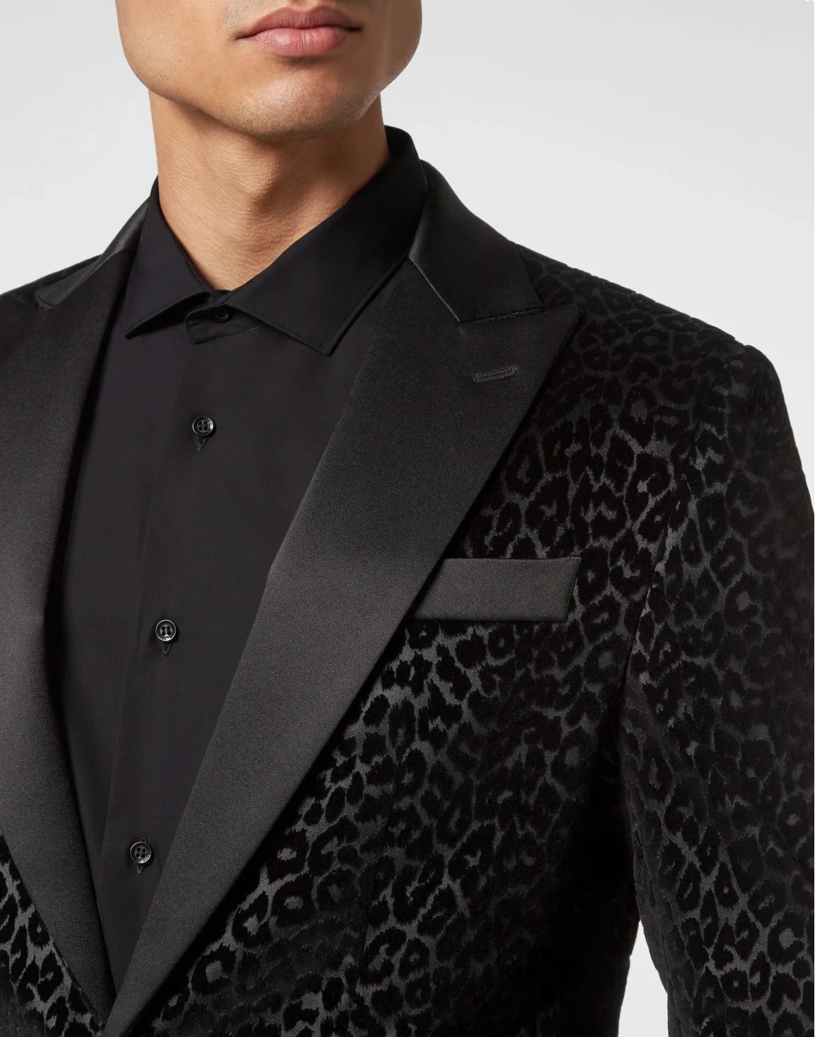 Flock Velvet Blazer Lord fit Sartorial, цвет: Черный