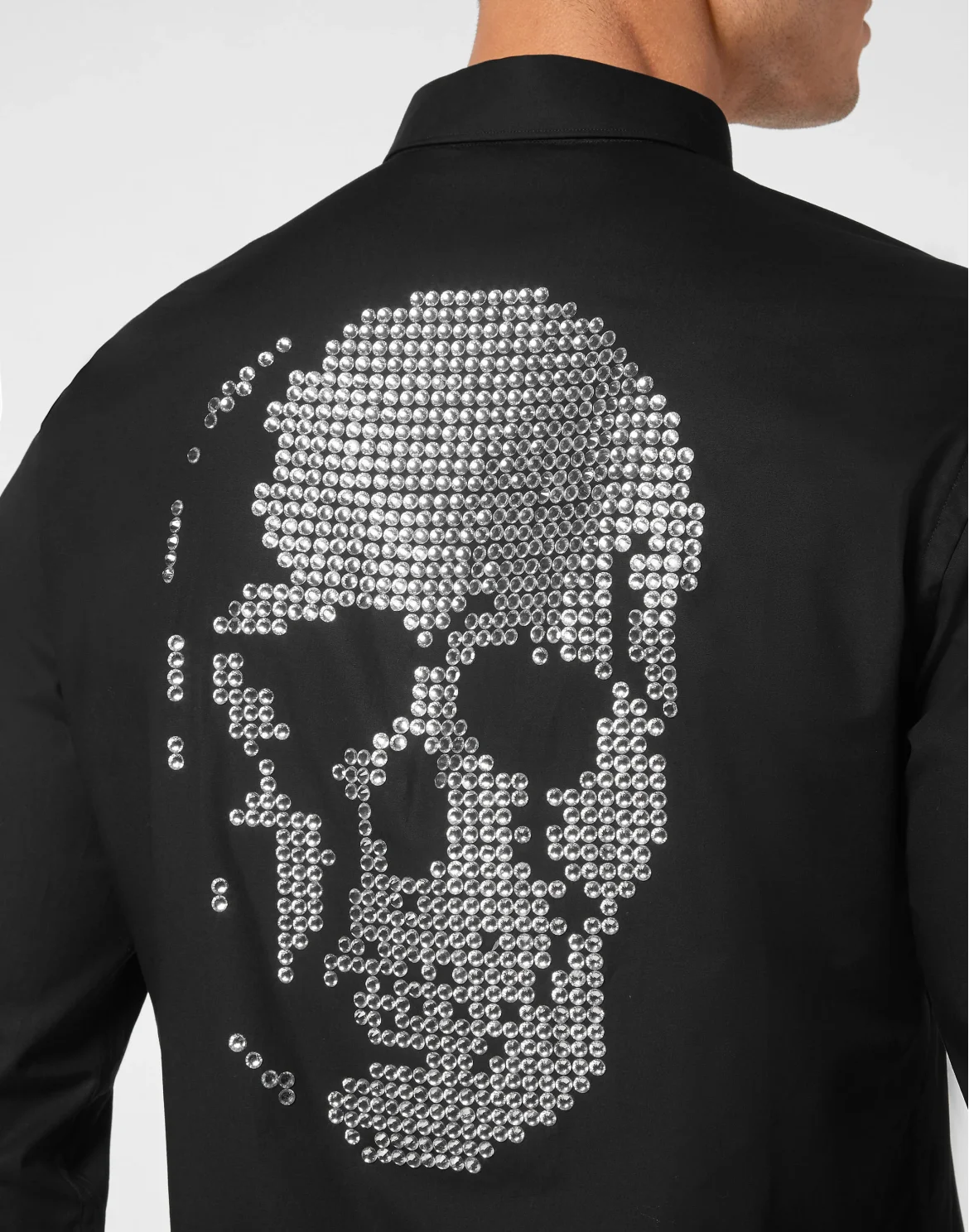 Shirt Sugar Daddy Cut LS Skull strass, цвет: Черный