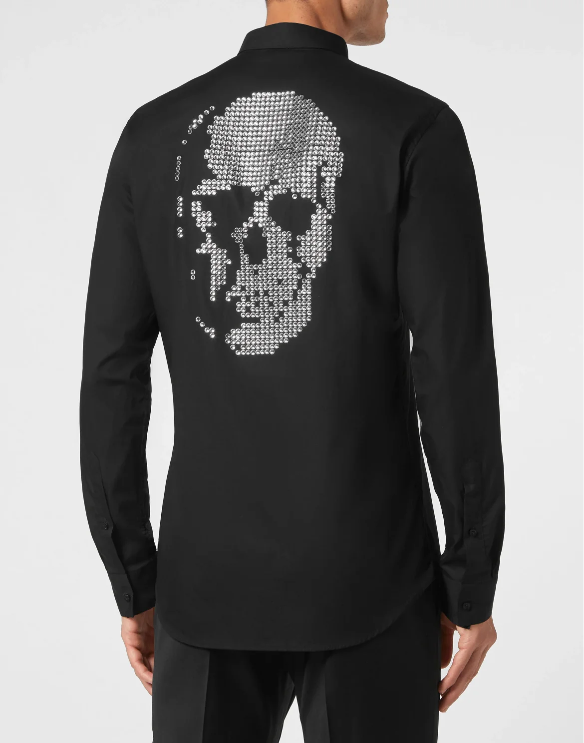 Shirt Sugar Daddy Cut LS Skull strass, цвет: Черный