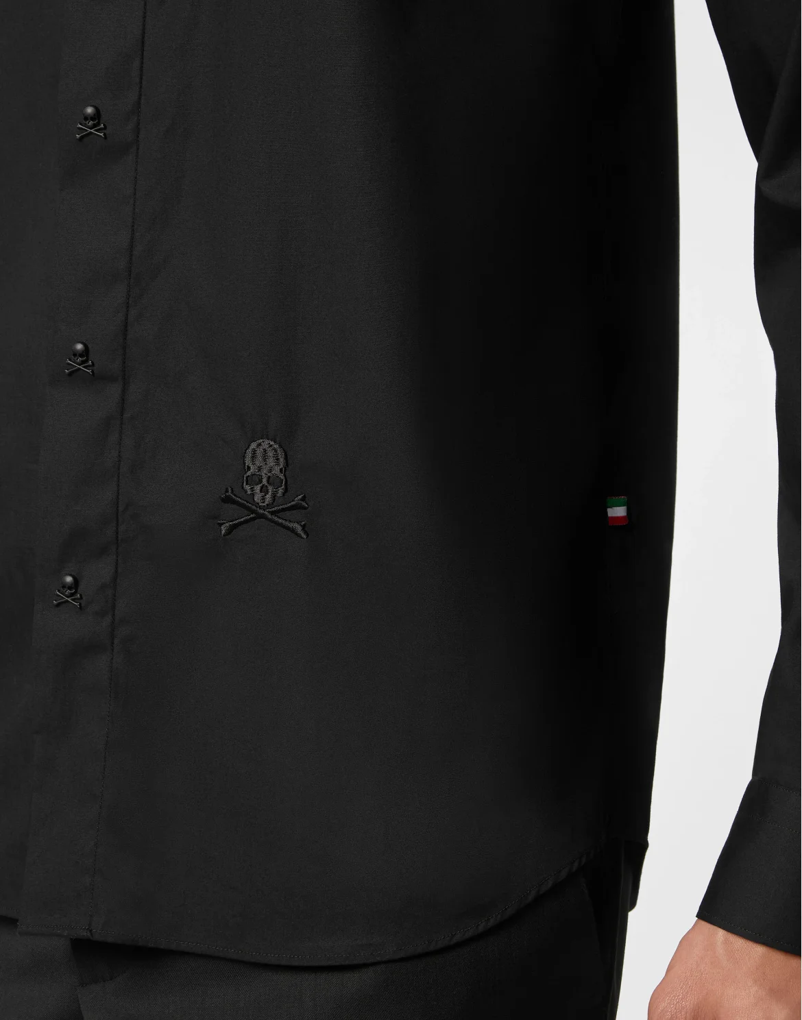 Shirt Sugar Daddy Cut LS Skull&Bones, цвет: Черный