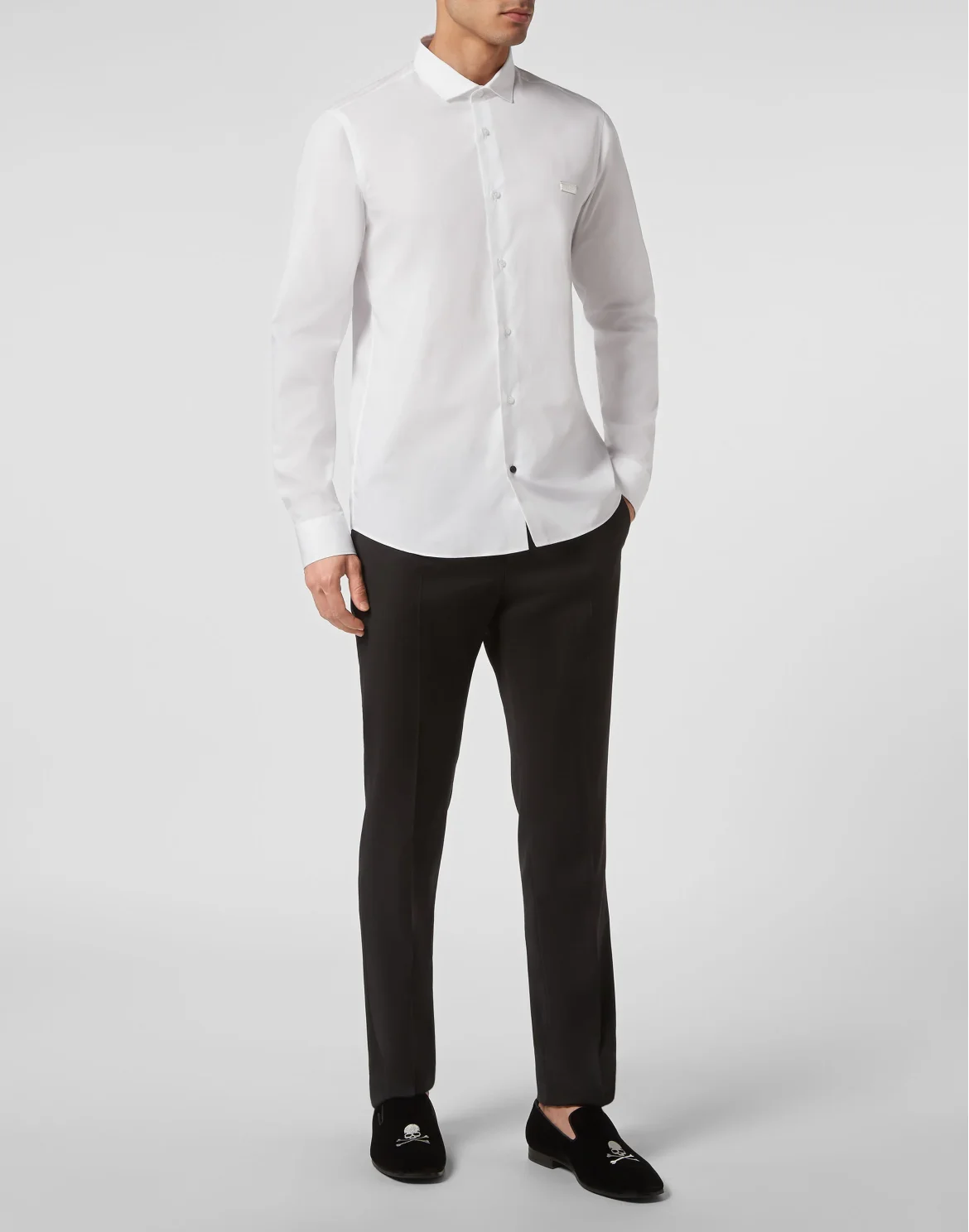 Shirt Sugar Daddy Cut LS Skull&Bones, цвет: Белый