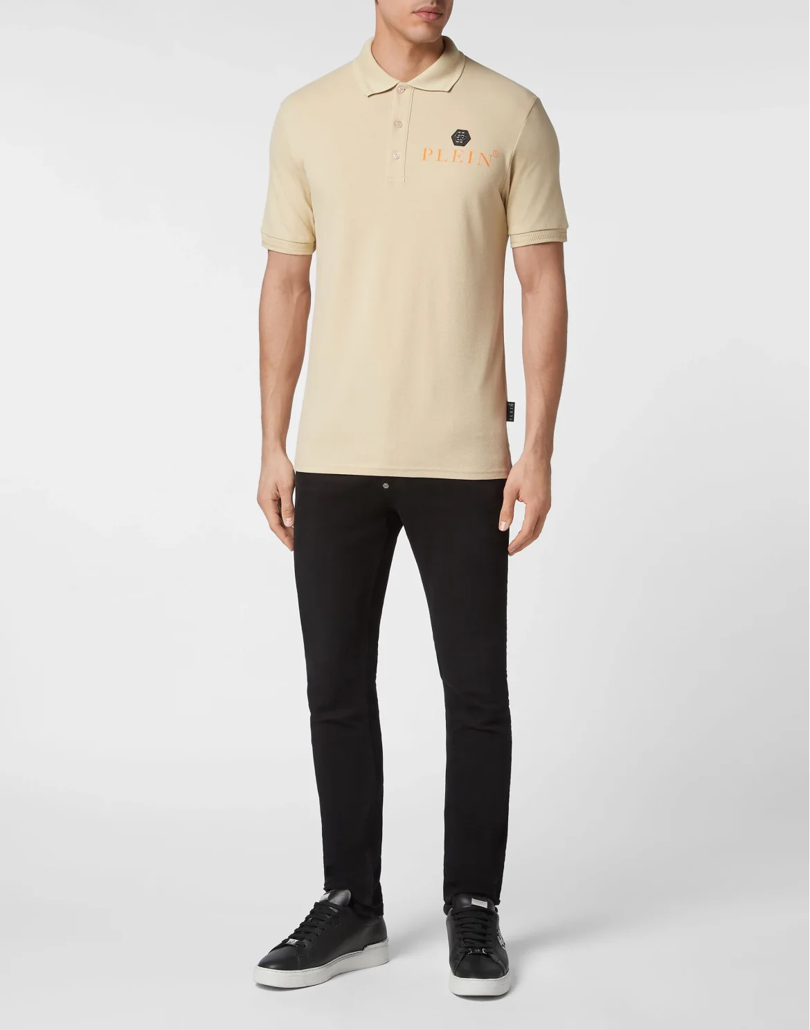 Slim Fit Polo shirt SS Iconic Plein, цвет: Бежевый