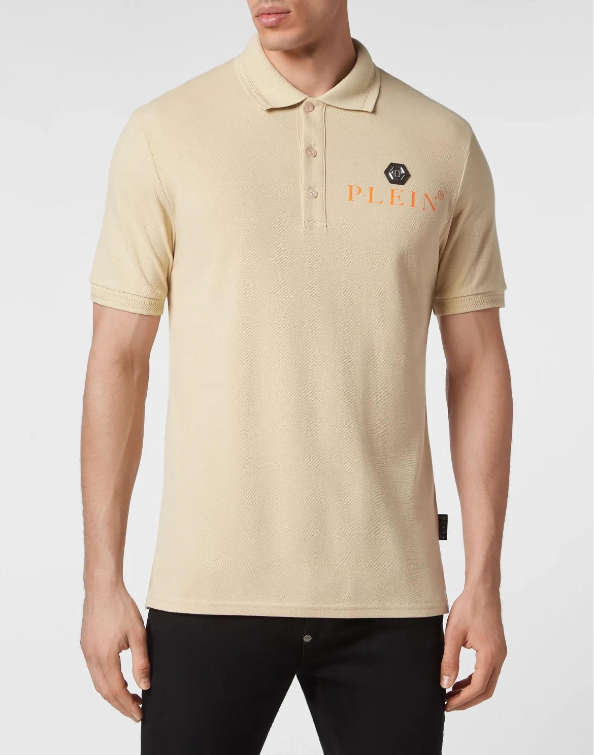 Slim Fit Polo shirt SS Iconic Plein, цвет: Бежевый
