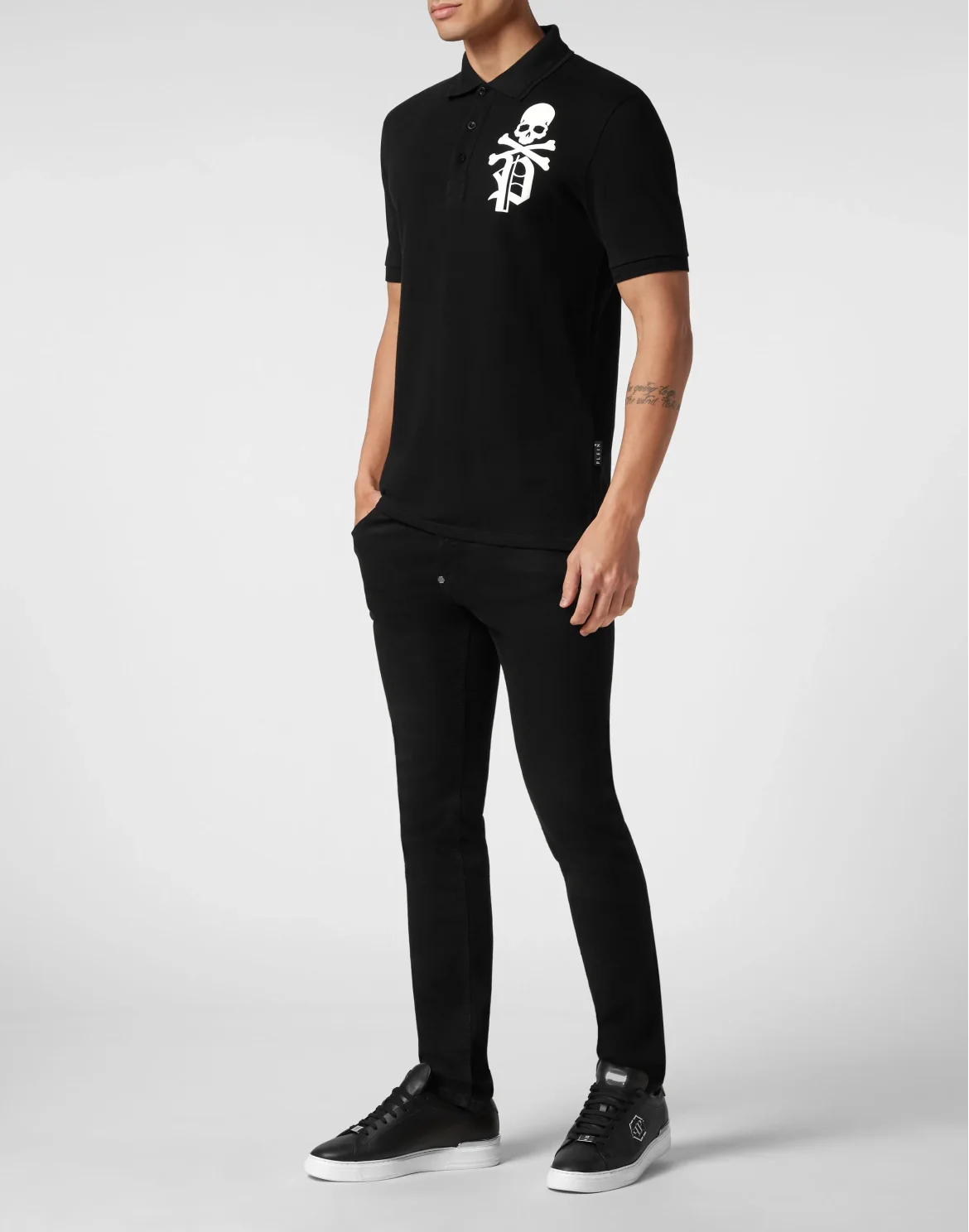 Slim Fit Polo Shirt Skull&Bones, цвет: Черный