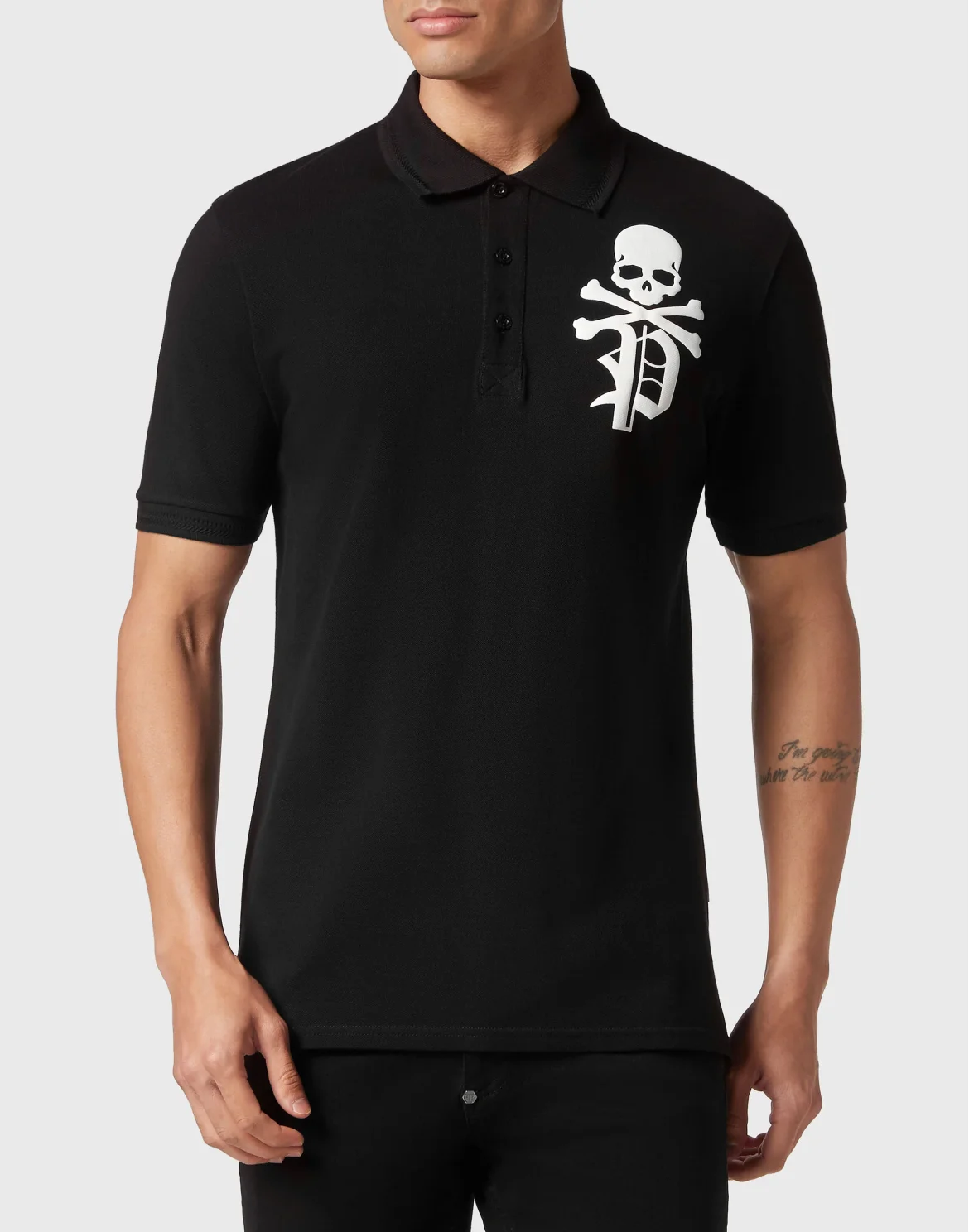 Slim Fit Polo Shirt Skull&Bones, цвет: Черный