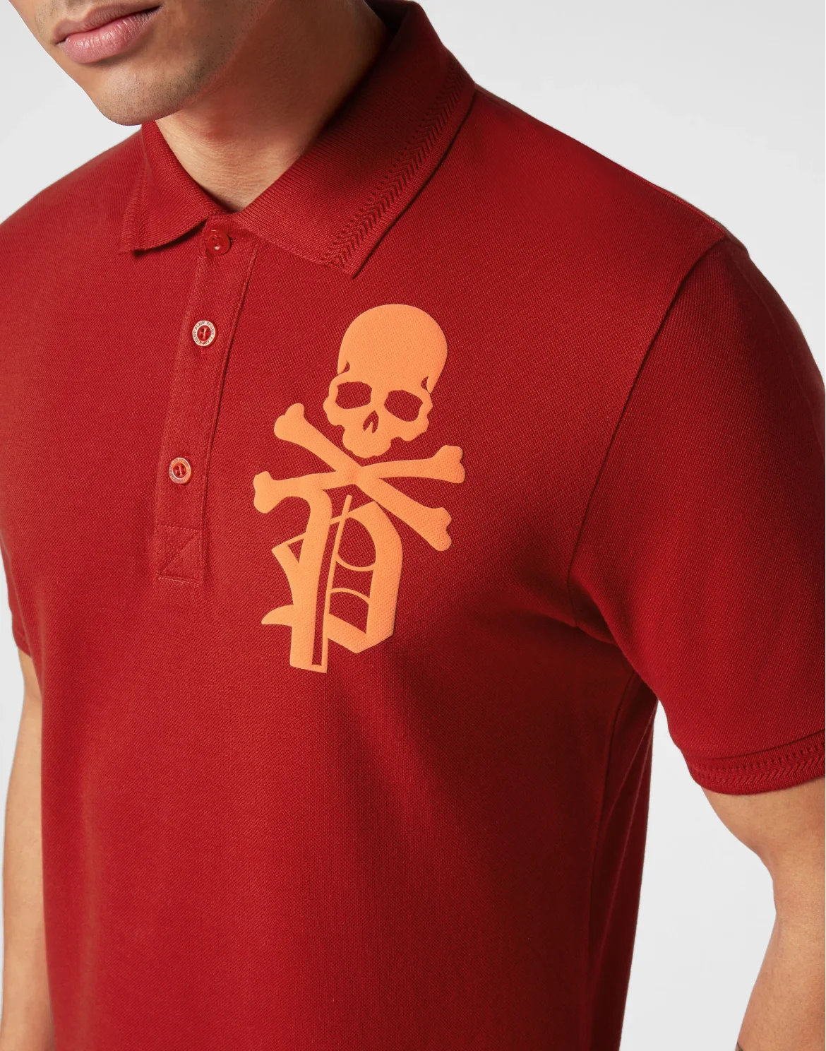 Slim Fit Polo Shirt Skull&Bones, цвет: Красный