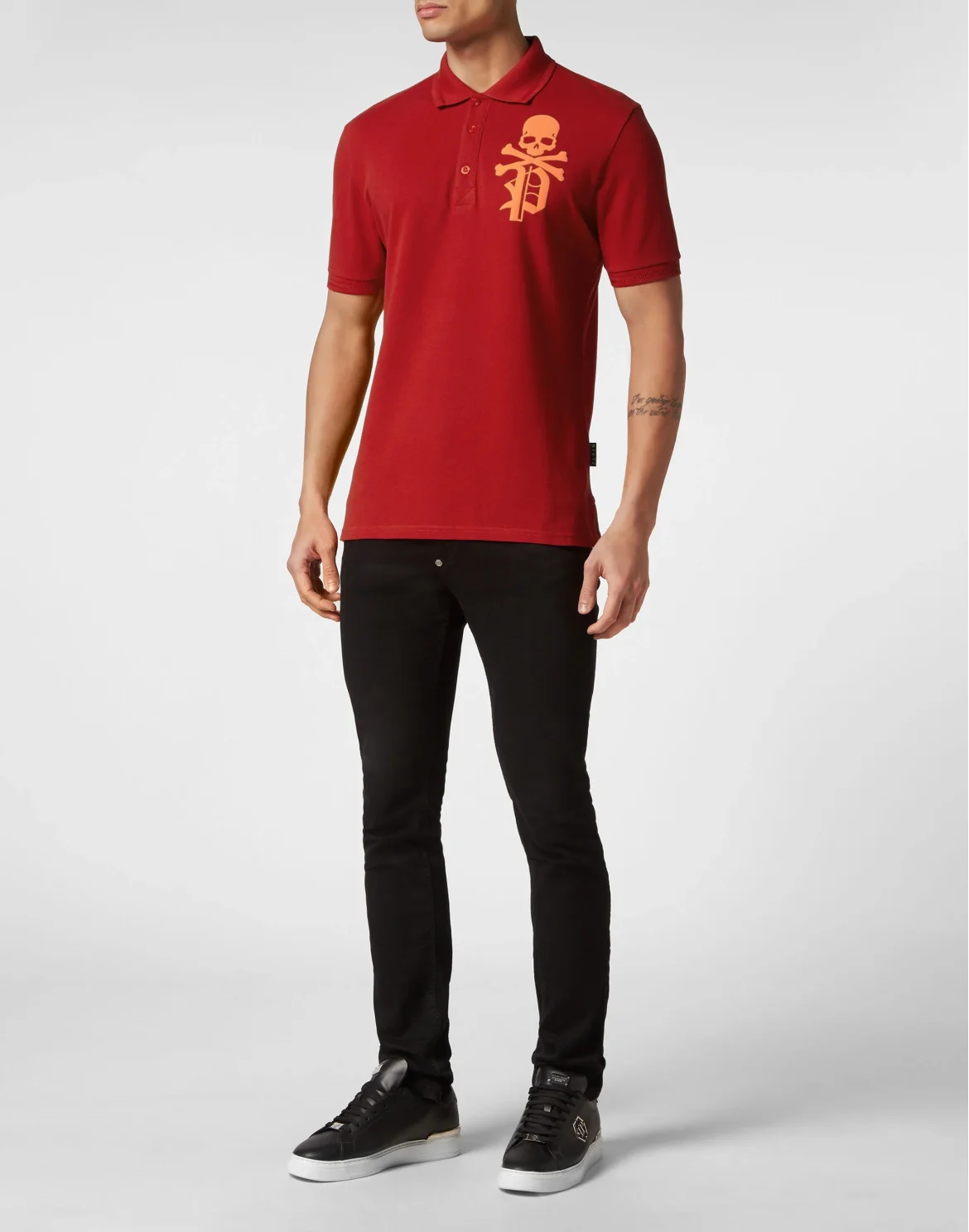 Slim Fit Polo Shirt Skull&Bones, цвет: Красный