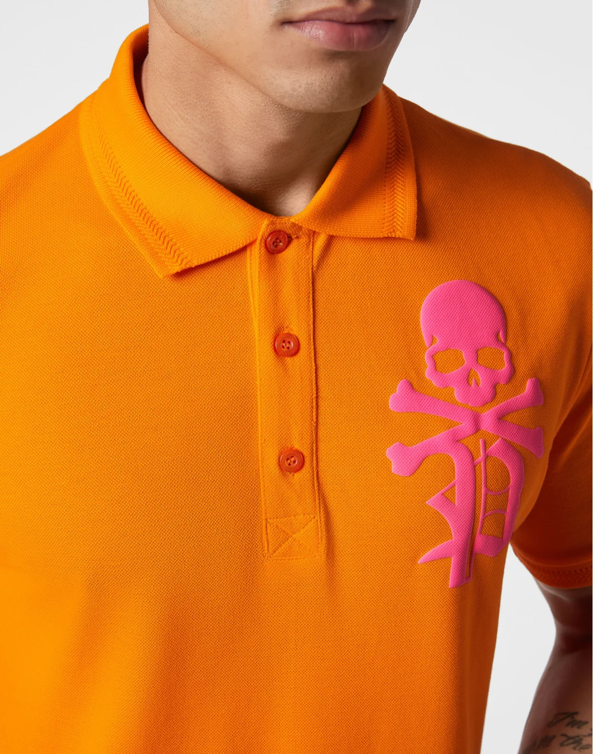 Slim Fit Polo Shirt Skull&Bones, цвет: Оранжевый