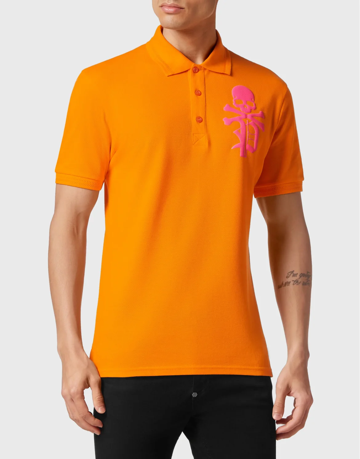 Slim Fit Polo Shirt Skull&Bones, цвет: Оранжевый