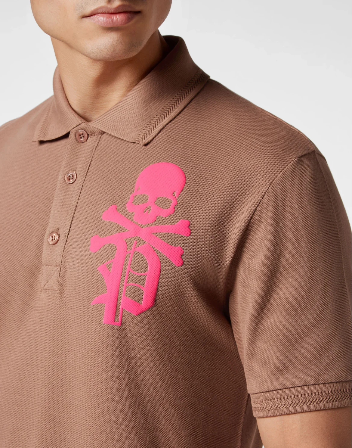 Slim Fit Polo Shirt Skull&Bones, цвет: Коричневый