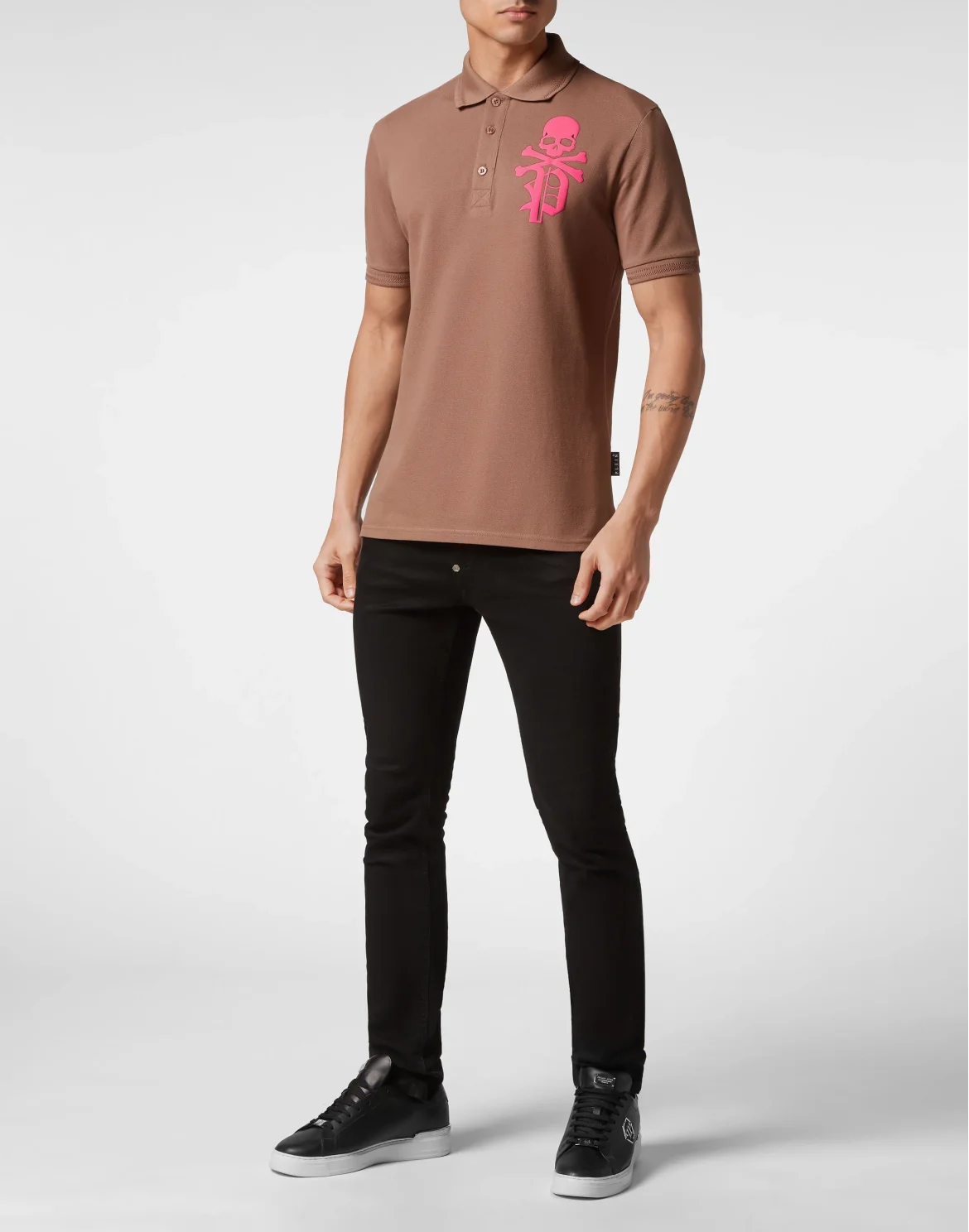 Slim Fit Polo Shirt Skull&Bones, цвет: Коричневый