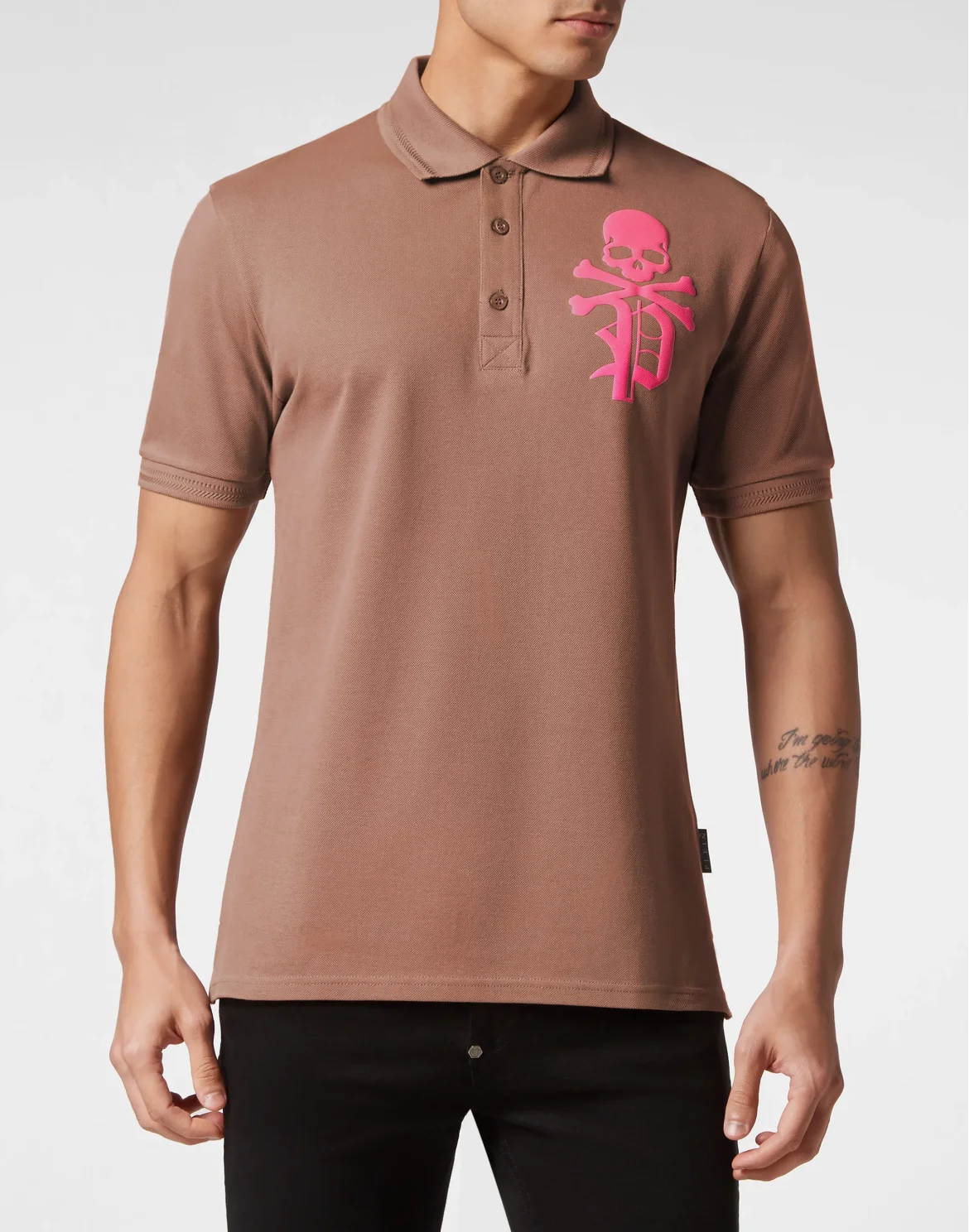 Slim Fit Polo Shirt Skull&Bones, цвет: Коричневый