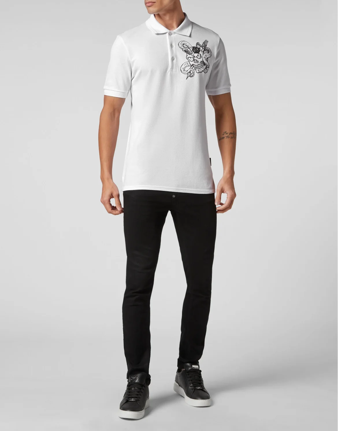 Slim Fit Polo Shirt Snake, цвет: Белый