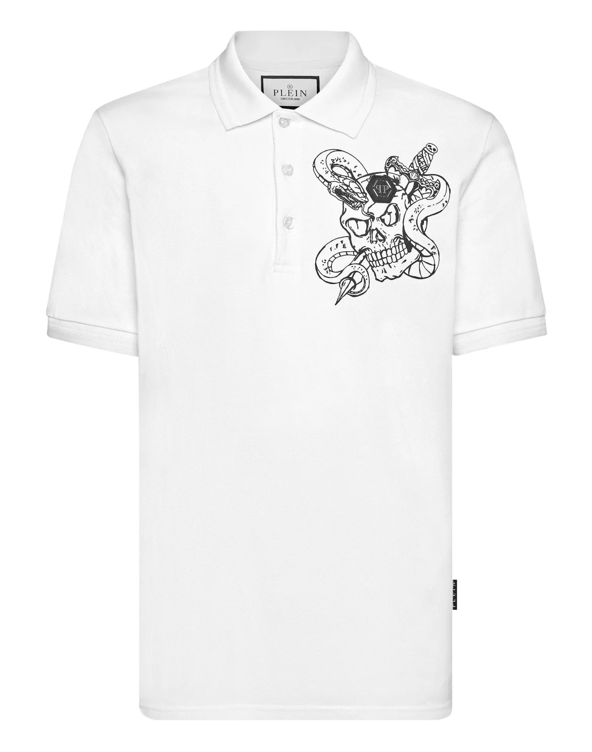 Slim Fit Polo Shirt Snake, цвет: Белый