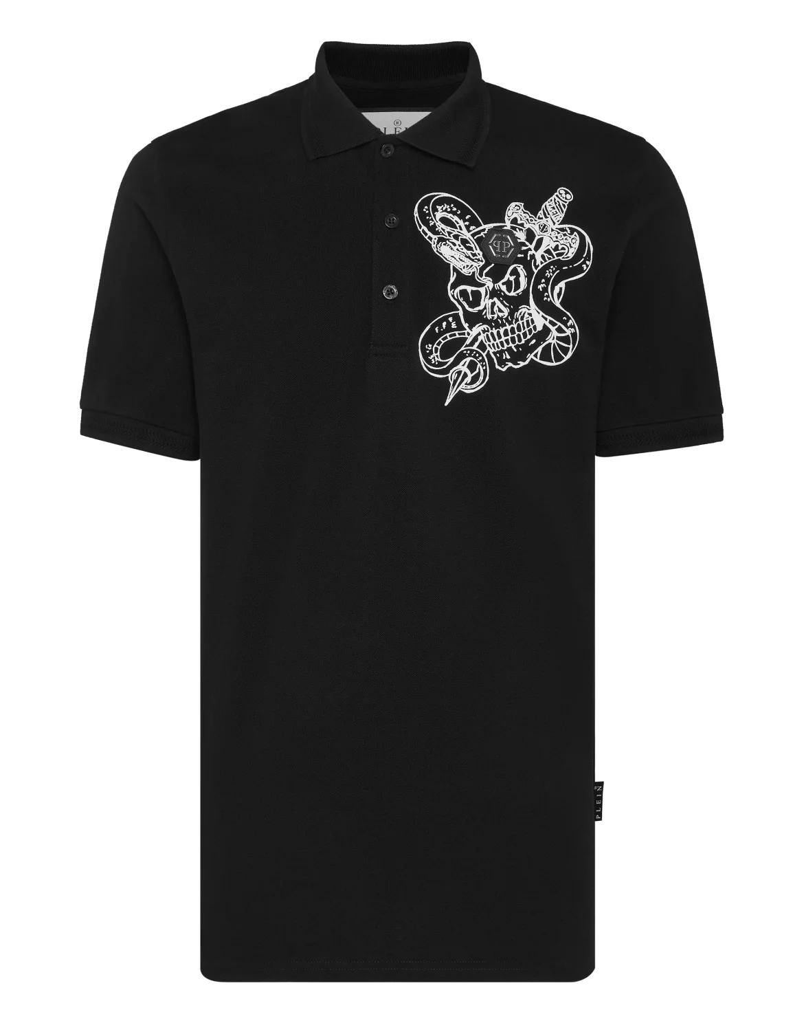 Slim Fit Polo Shirt Snake, цвет: Черный