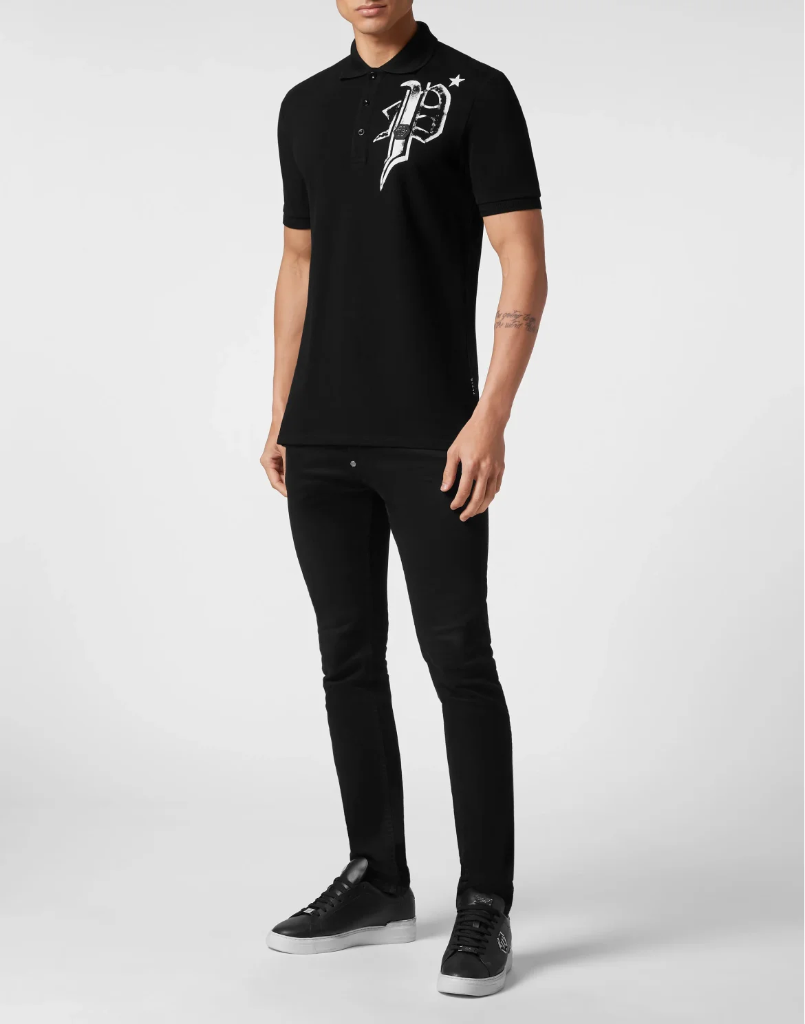 Slim Fit Jersey Polo Shirt Skull&Bones, цвет: Черный