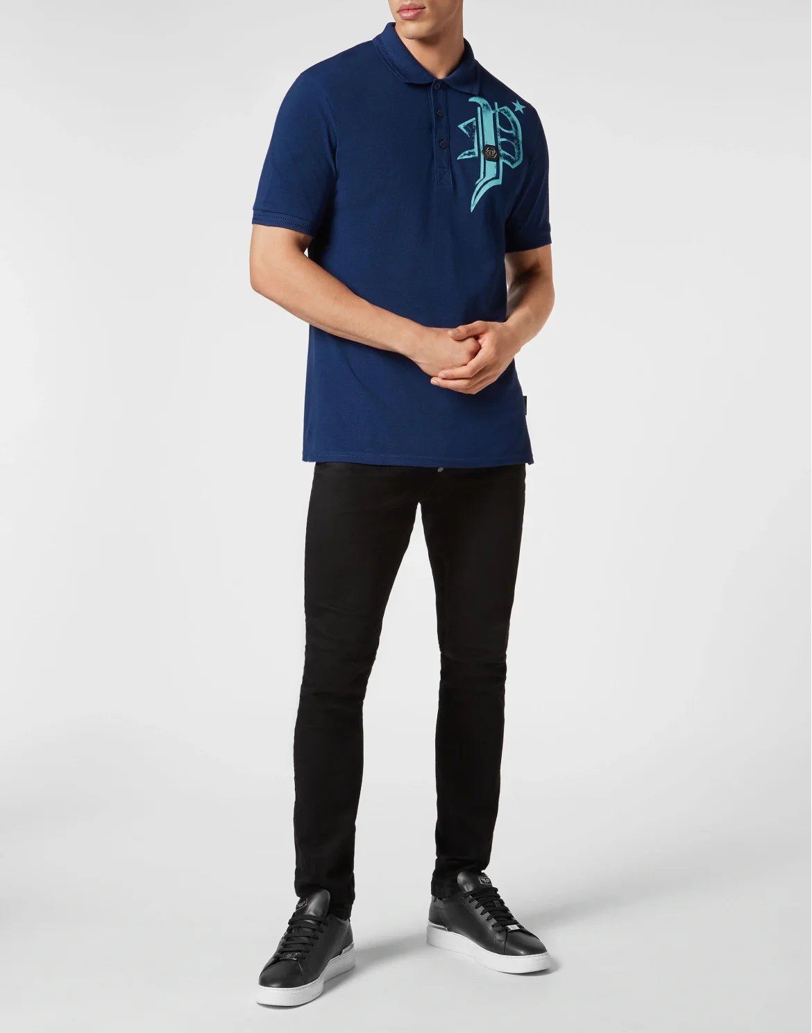 Slim Fit Jersey Polo Shirt Skull&Bones, цвет: Синий