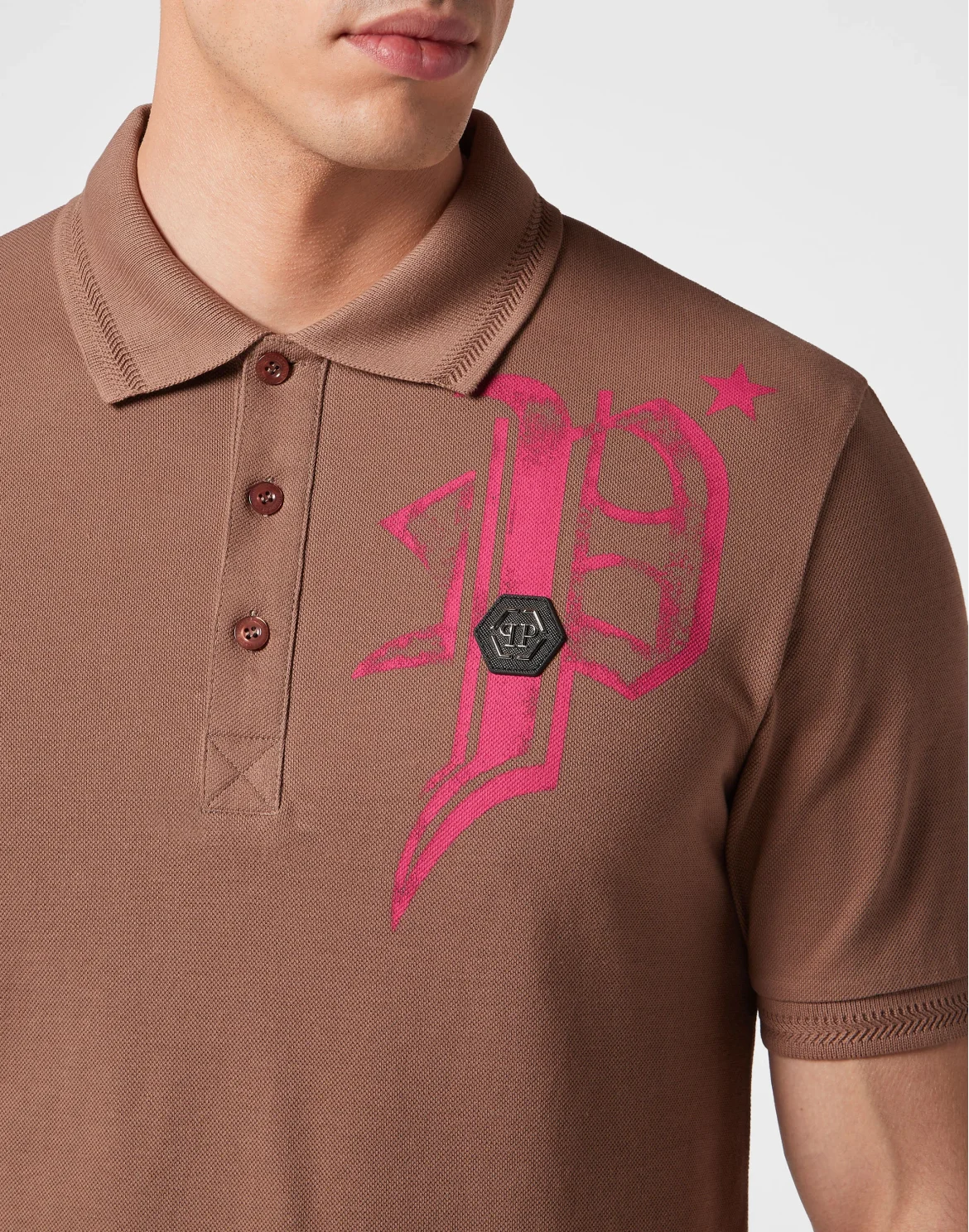 Slim Fit Jersey Polo Shirt Skull&Bones, цвет: Коричневый