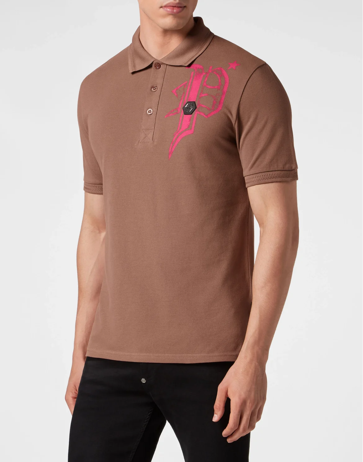 Slim Fit Jersey Polo Shirt Skull&Bones, цвет: Коричневый